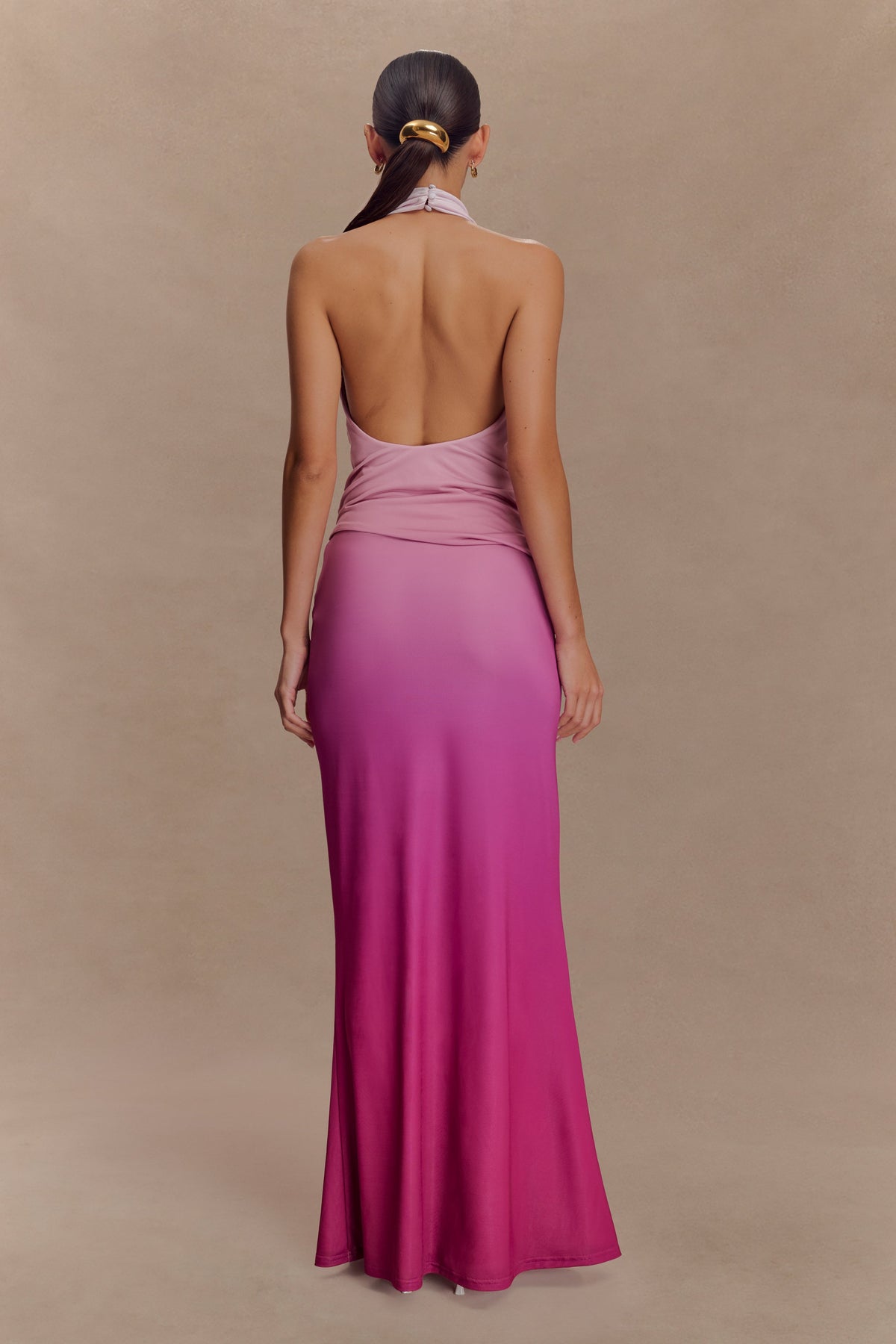 Safiya Asymmetrical Halter Top - Ombre Pink #5