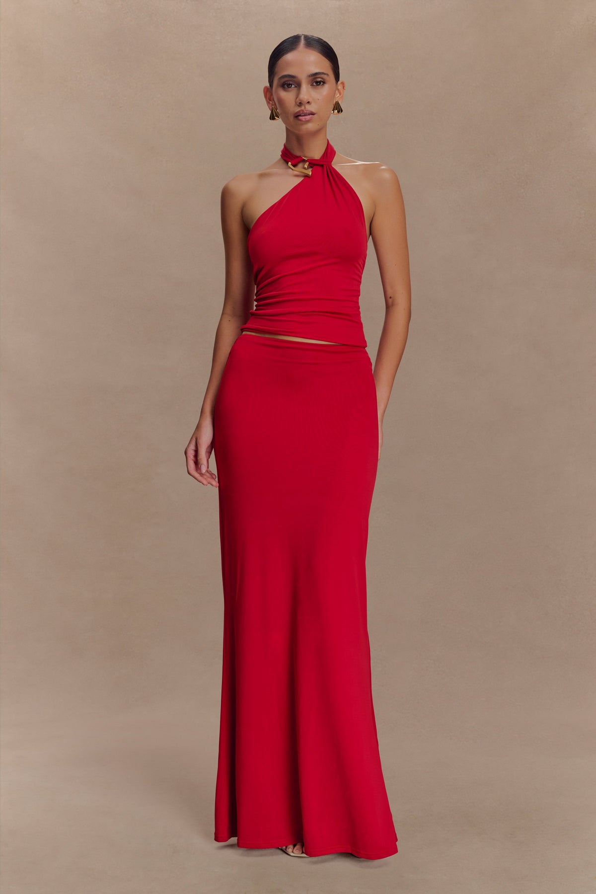 Mariposa Slinky Halter Top - Red #6