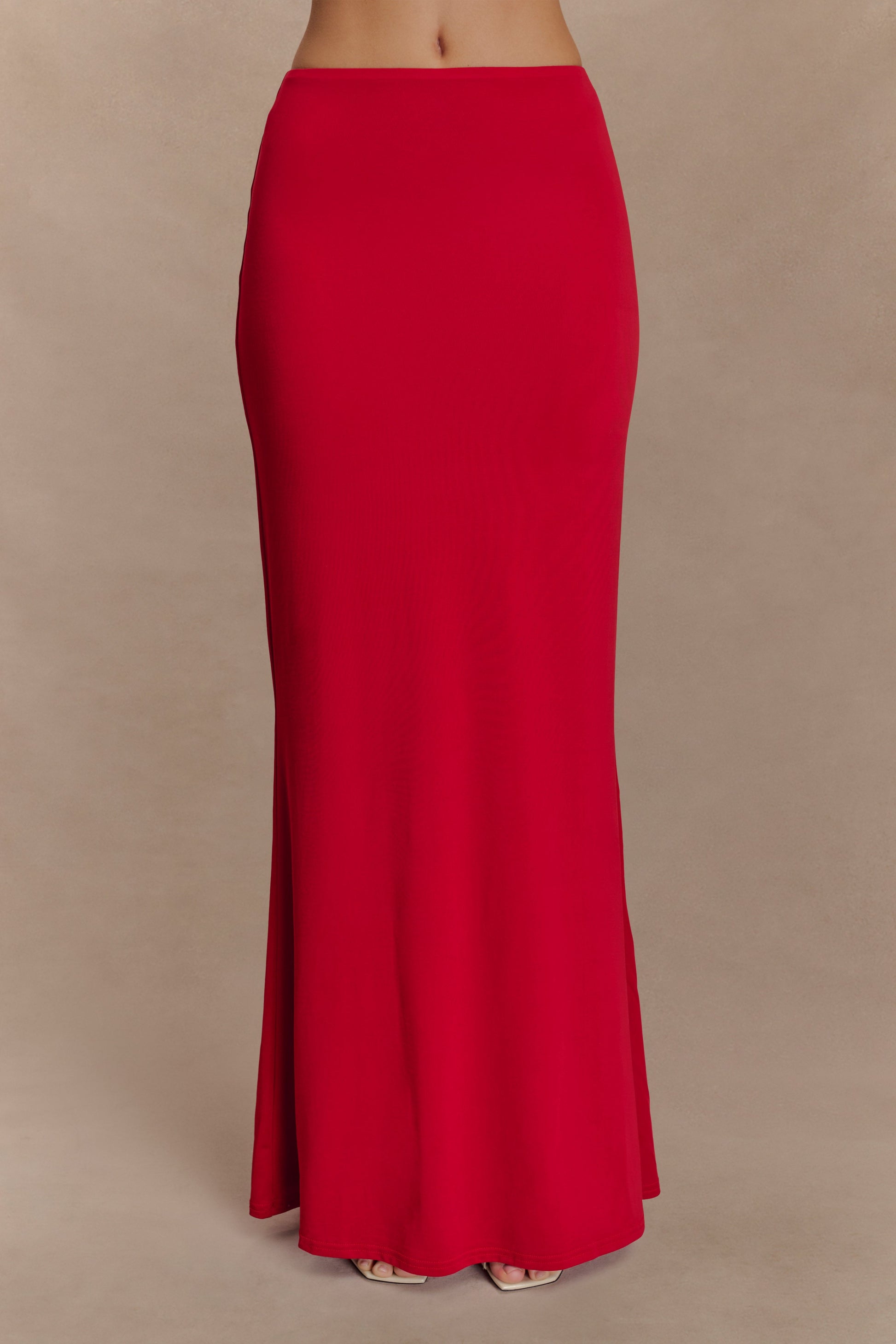 Bruna Slinky Fishtail Maxi Skirt - Red #2