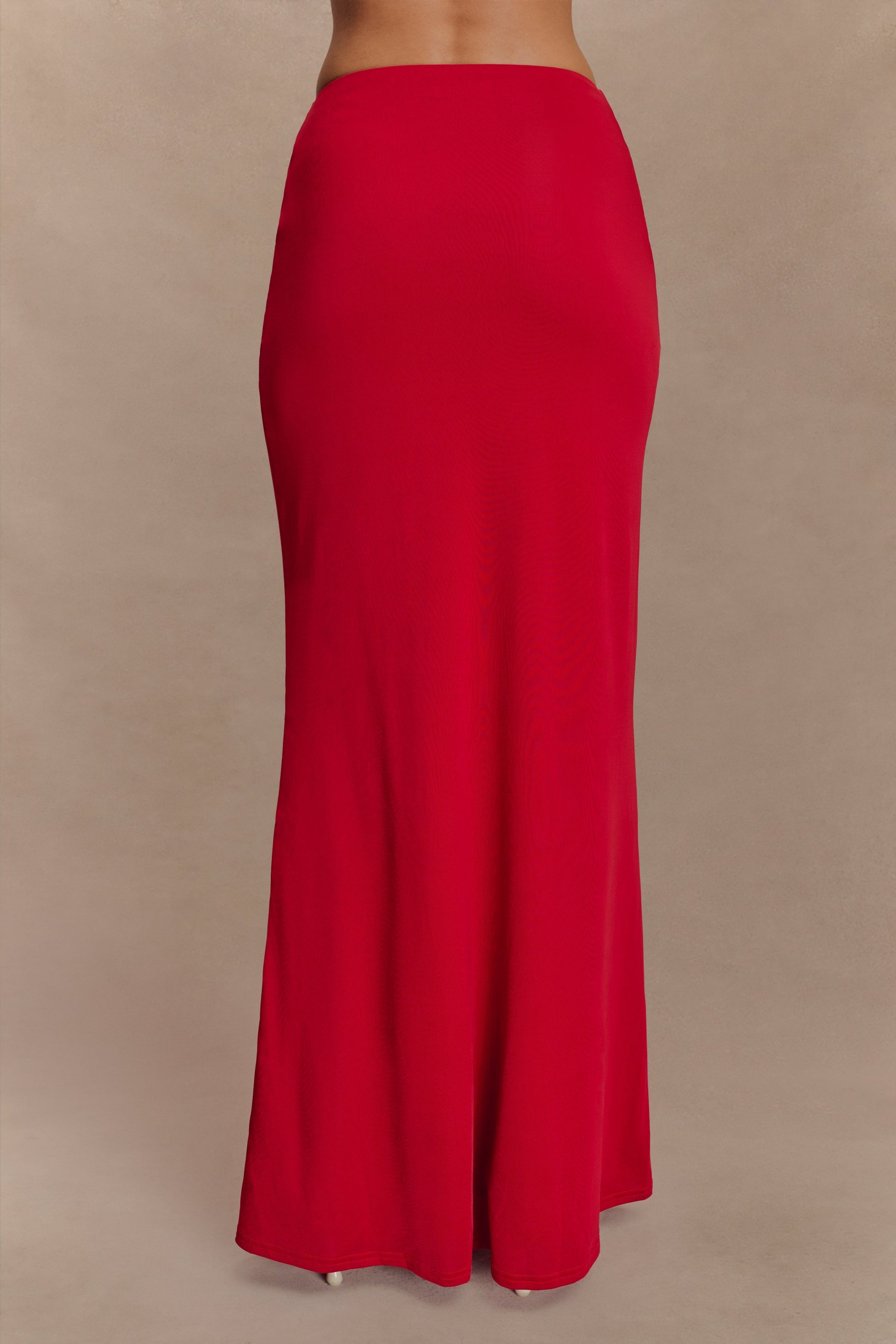 Bruna Slinky Fishtail Maxi Skirt - Red #3