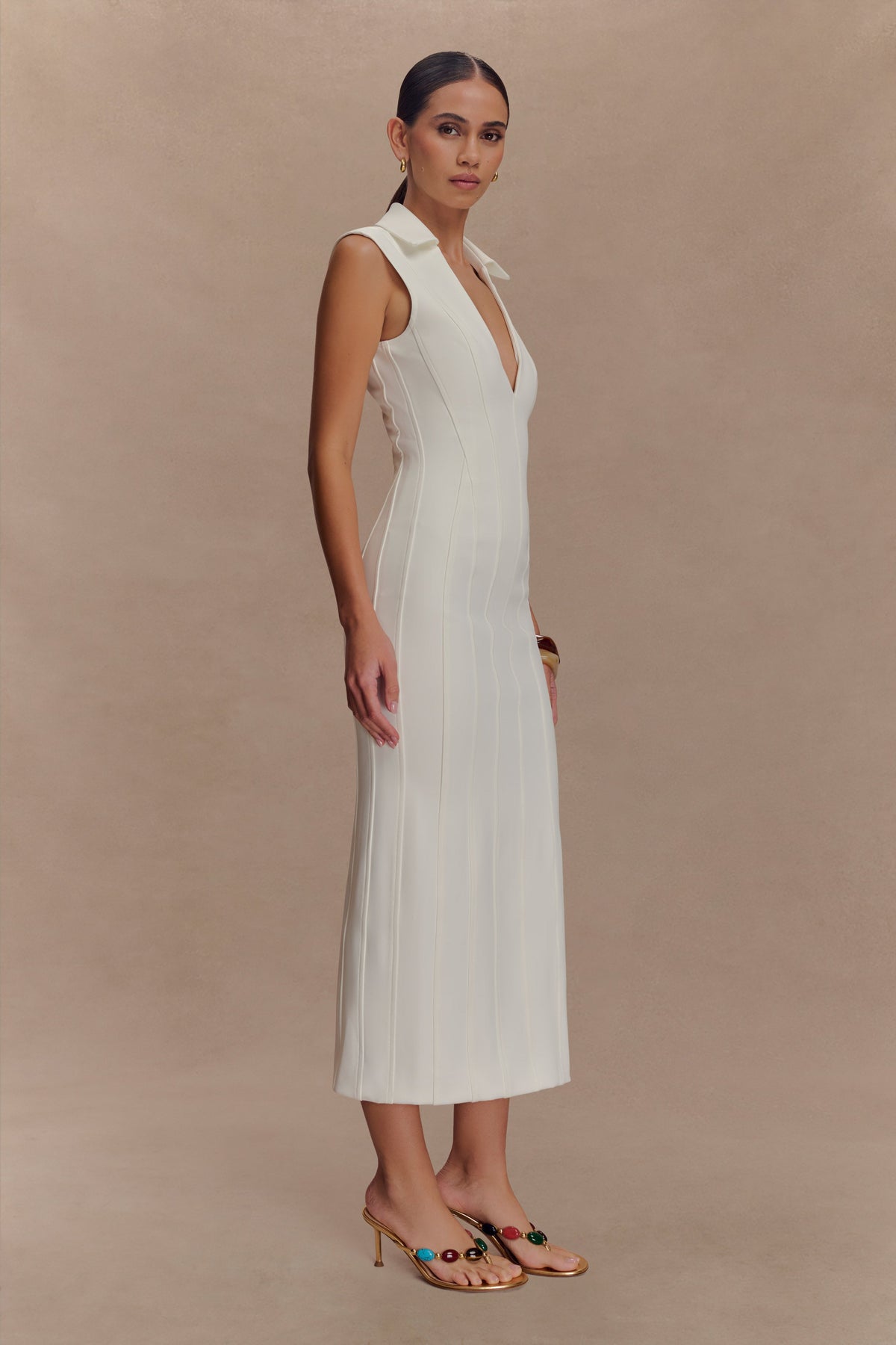 Keagan Sleeveless Midi Dress - Ivory #4