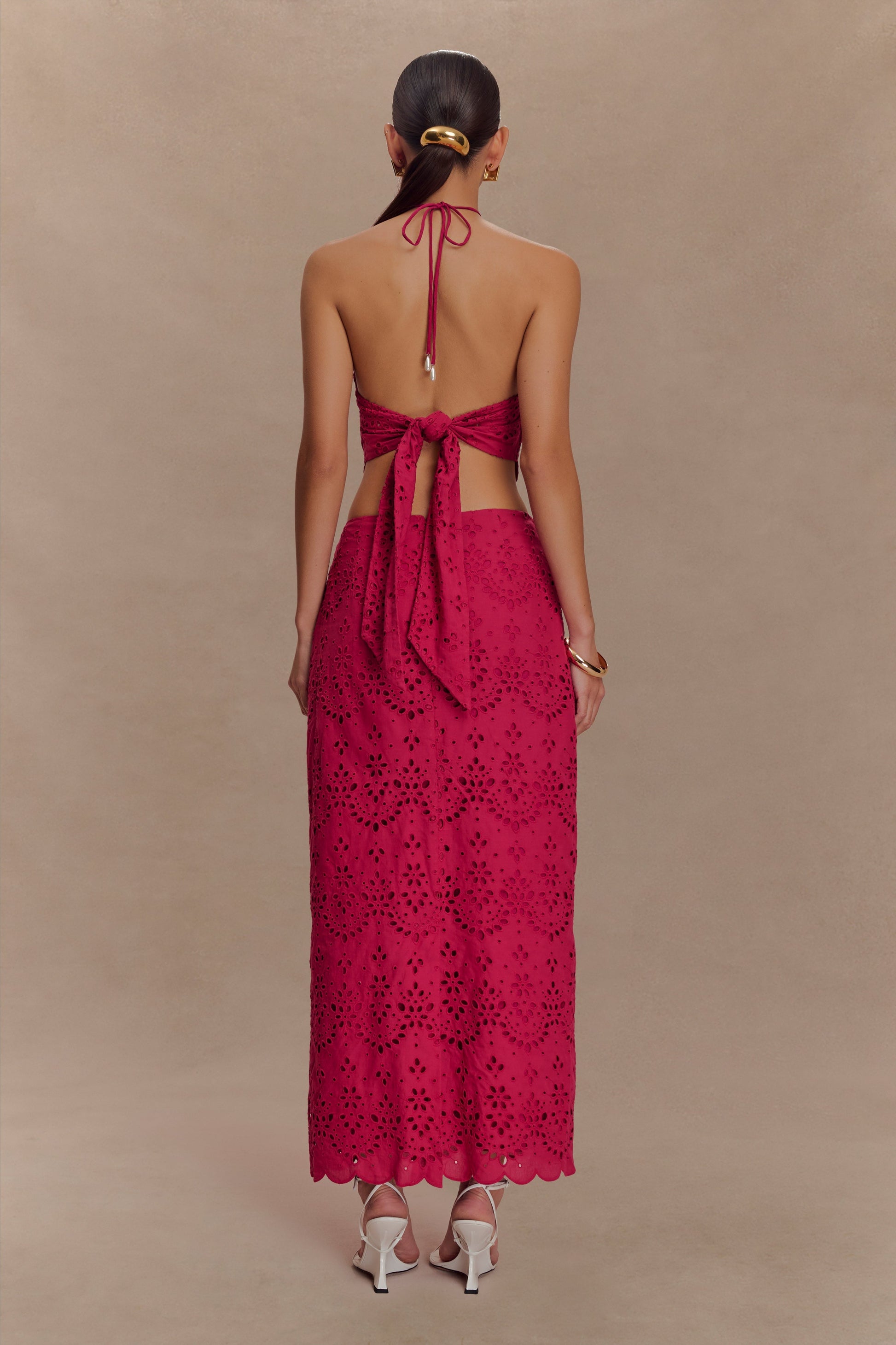 Kensley Broderie Halter Top - Dragonfruit #5