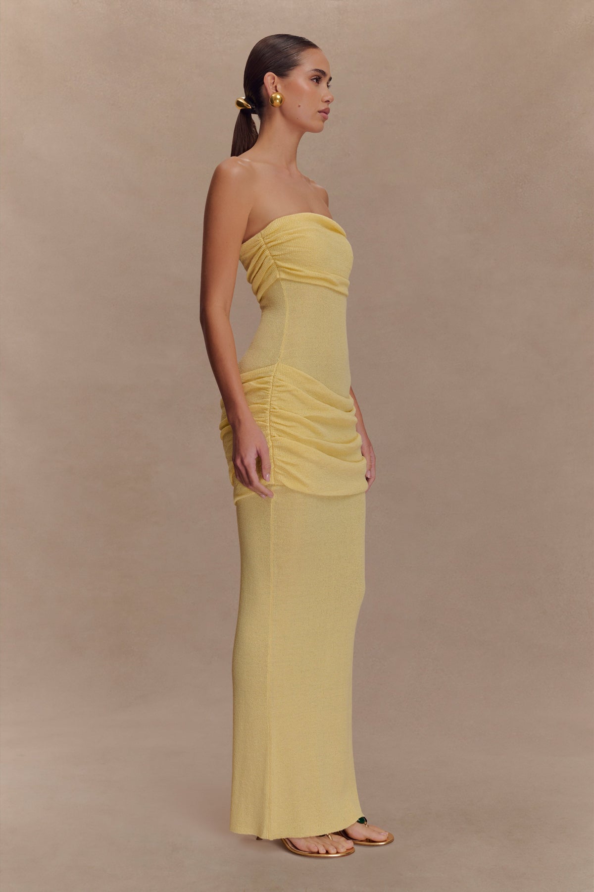 Elora Strapless Knit Maxi Dress - Lemon #5