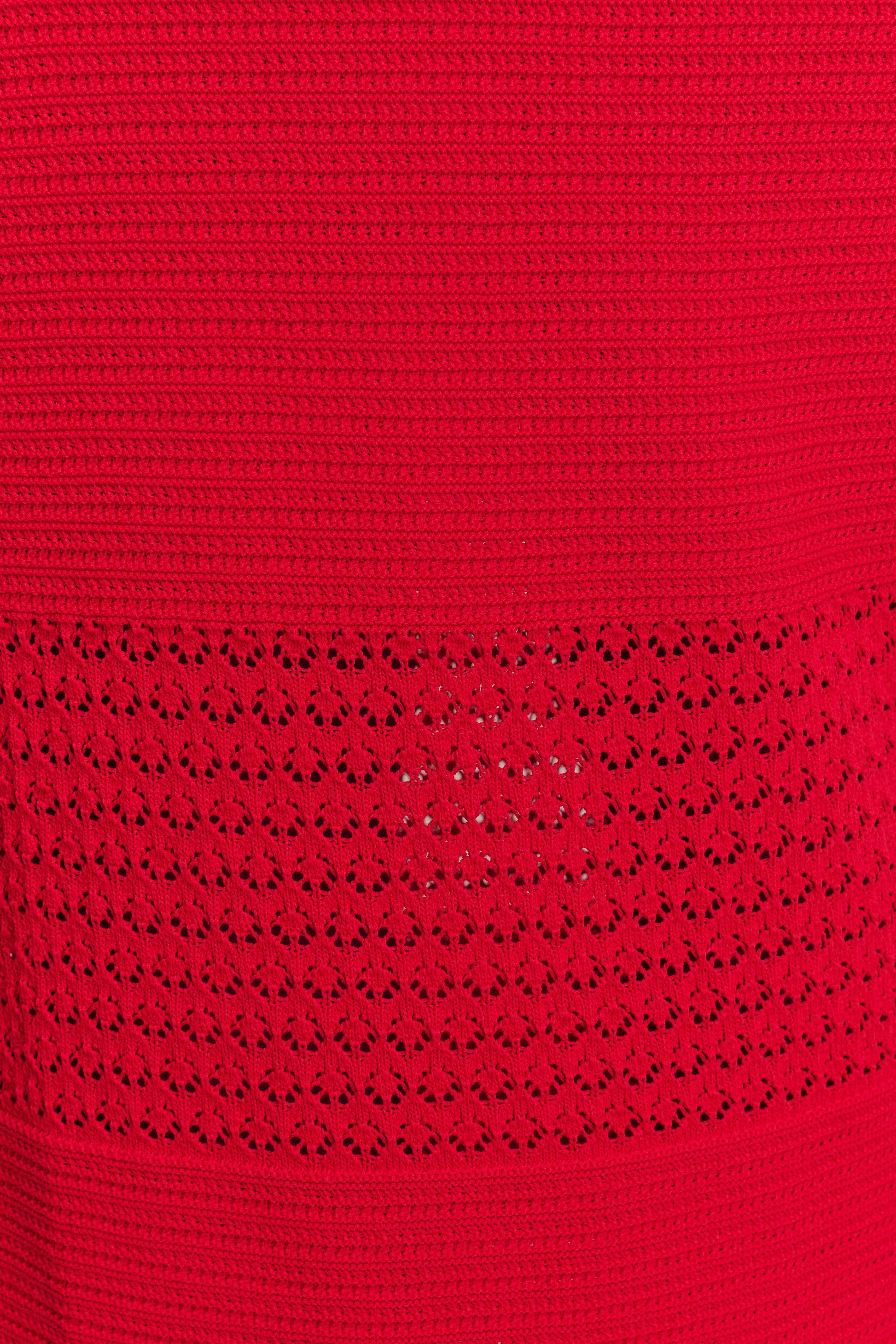 Madeline Scallop Knit Midi Skirt - Red #5