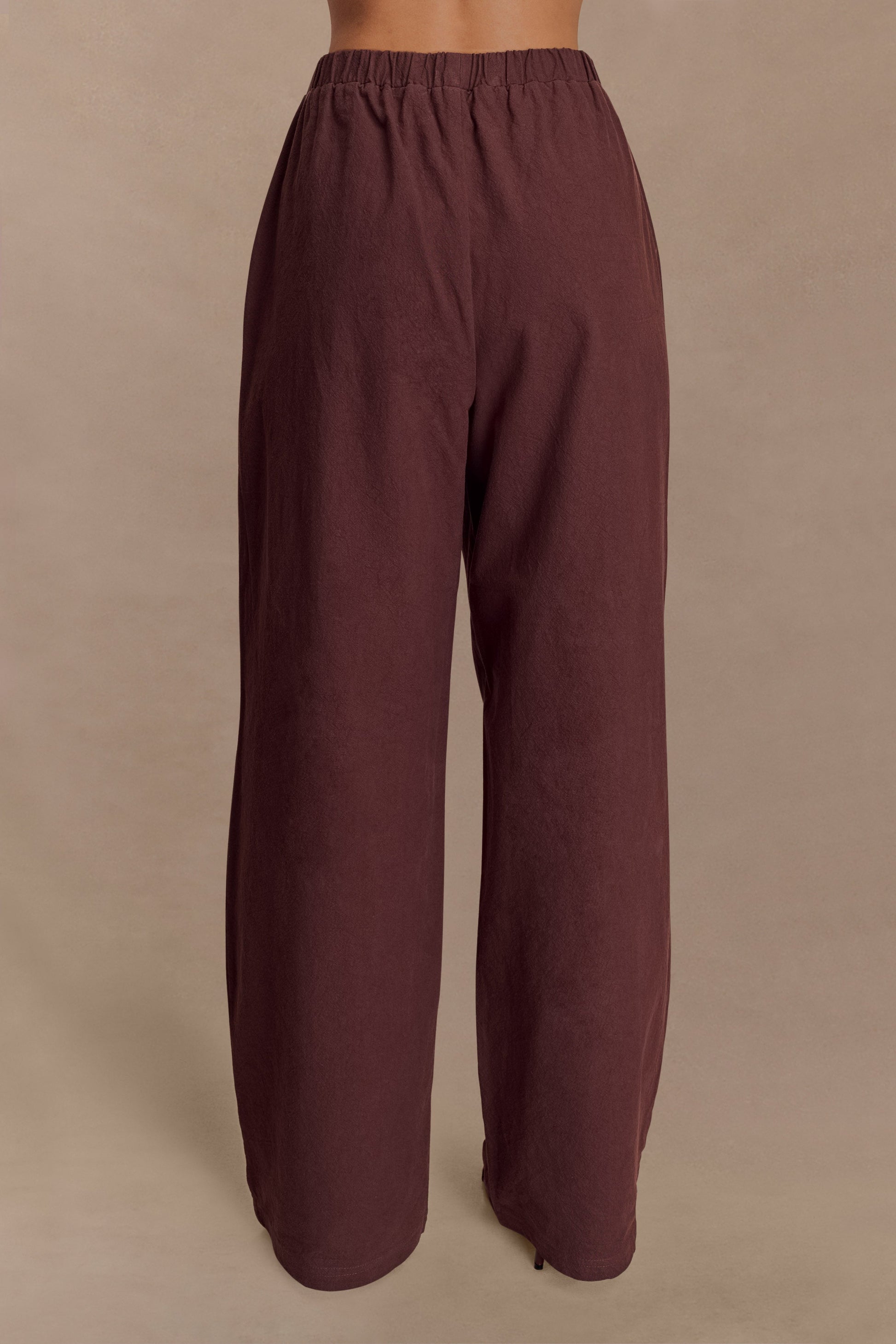 Janayia Cotton Wide Leg Pants - Dark Espresso #5