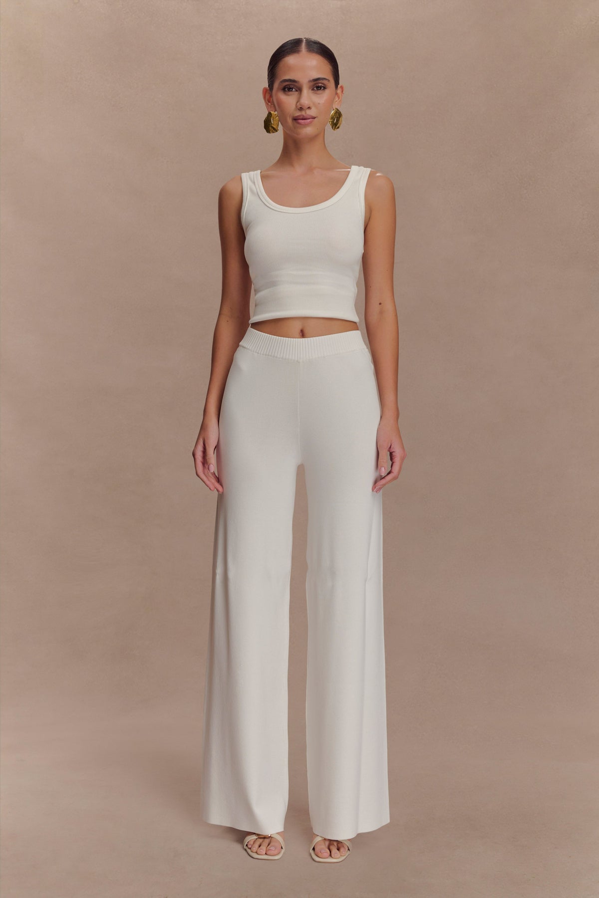 Fabiana Wide Leg Knit Pant - White #6