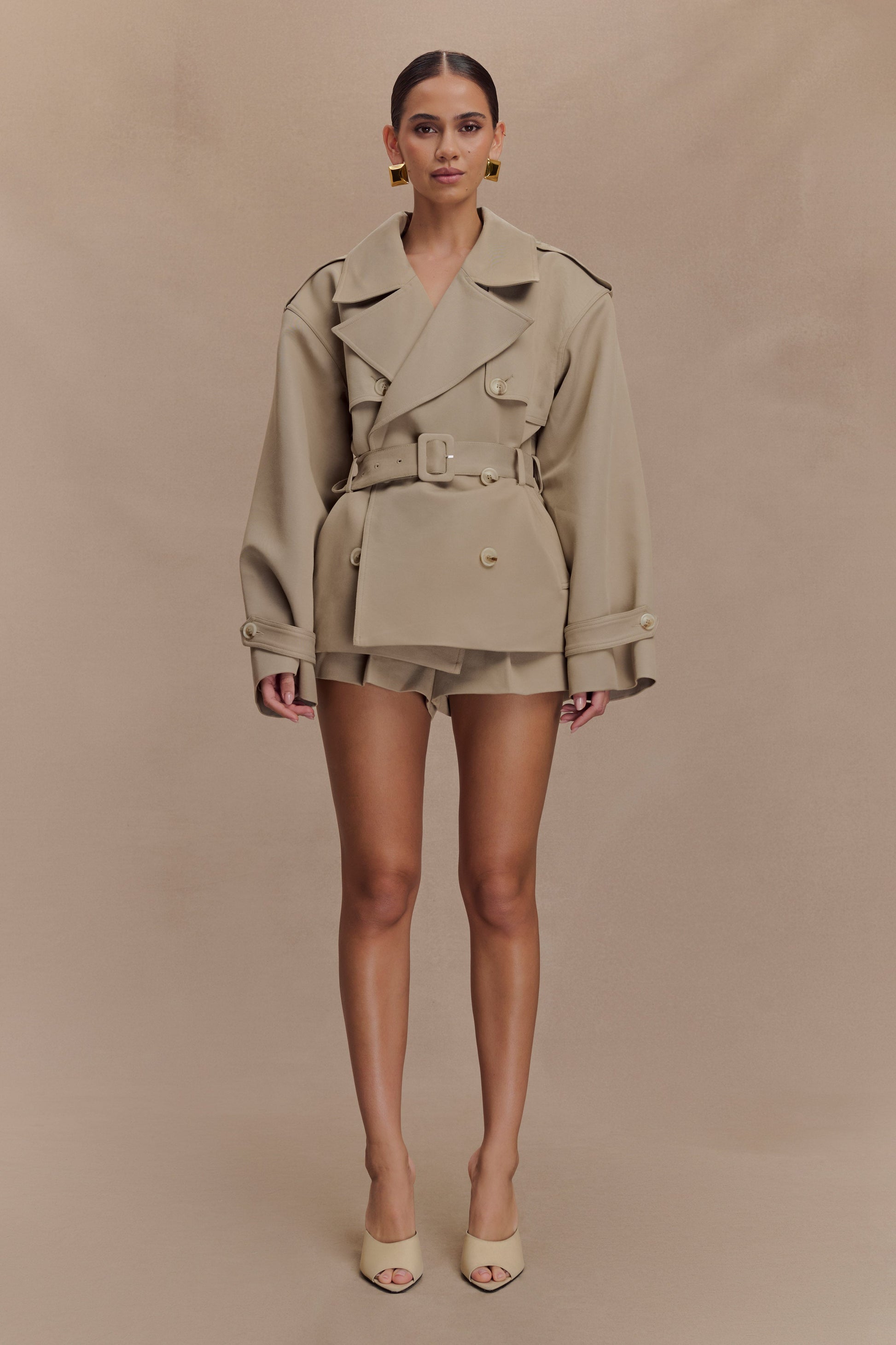 Alden Short Trench Jacket - Pebble #2