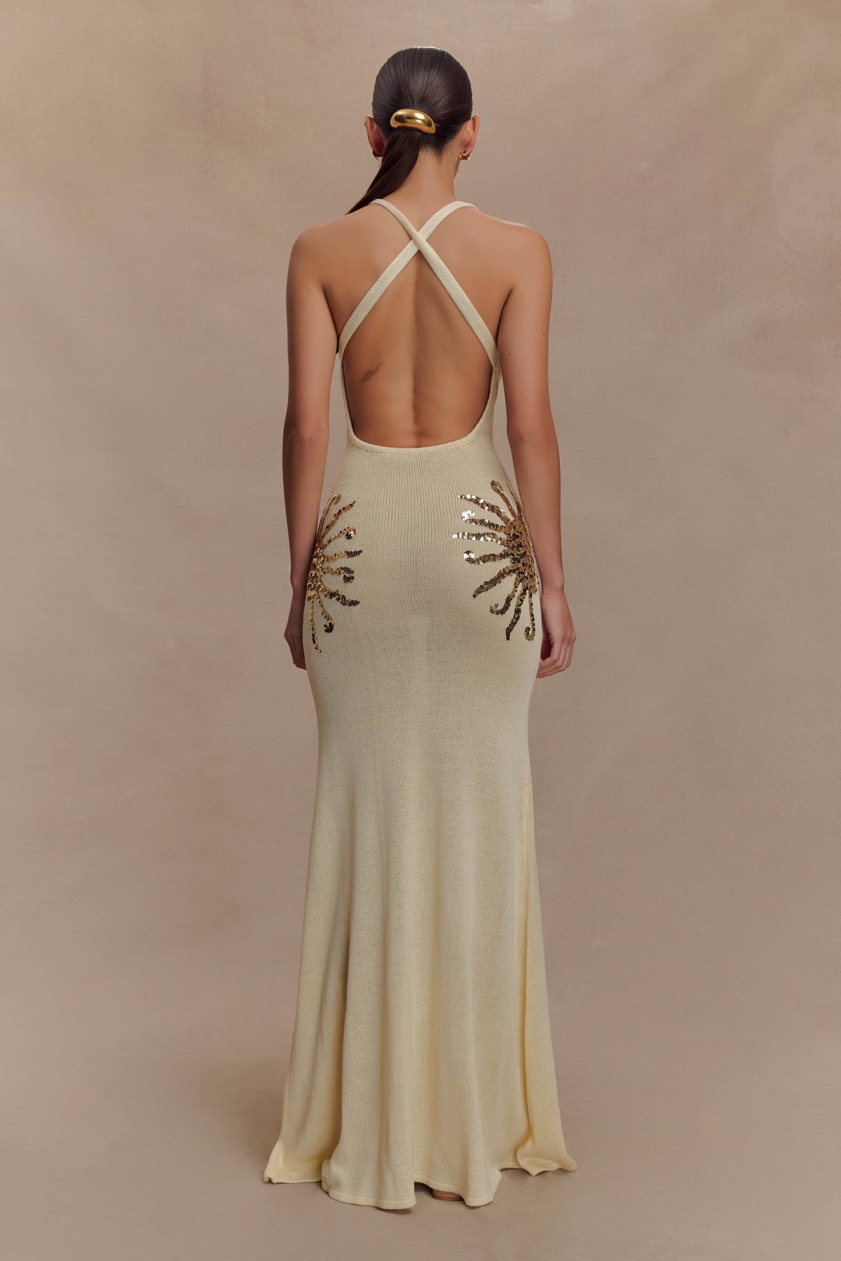 Ellington Knit Maxi Dress With Sequin - Ivory #3