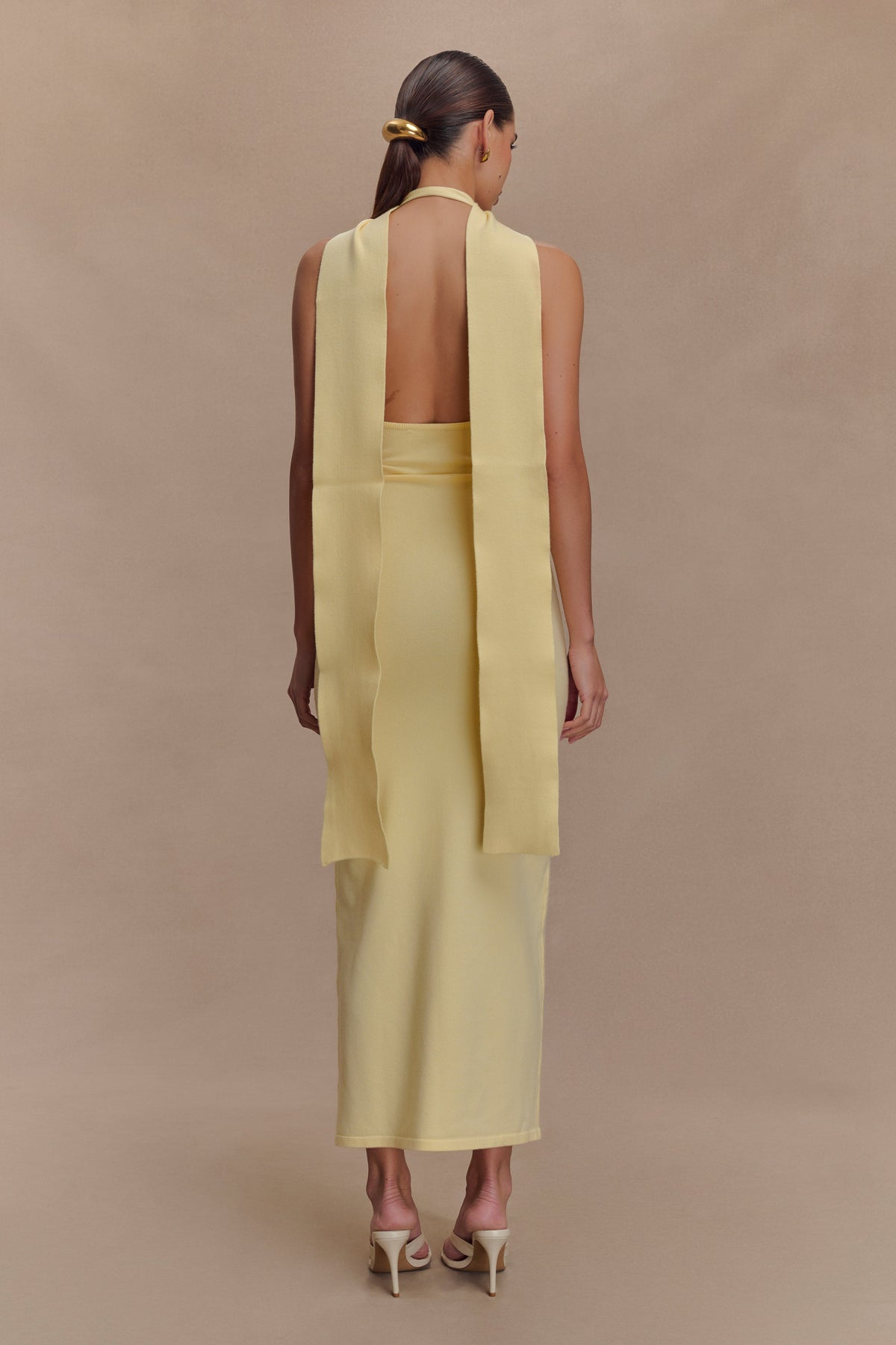 Wynn Floral Knit Midi Dress - Lemon #2