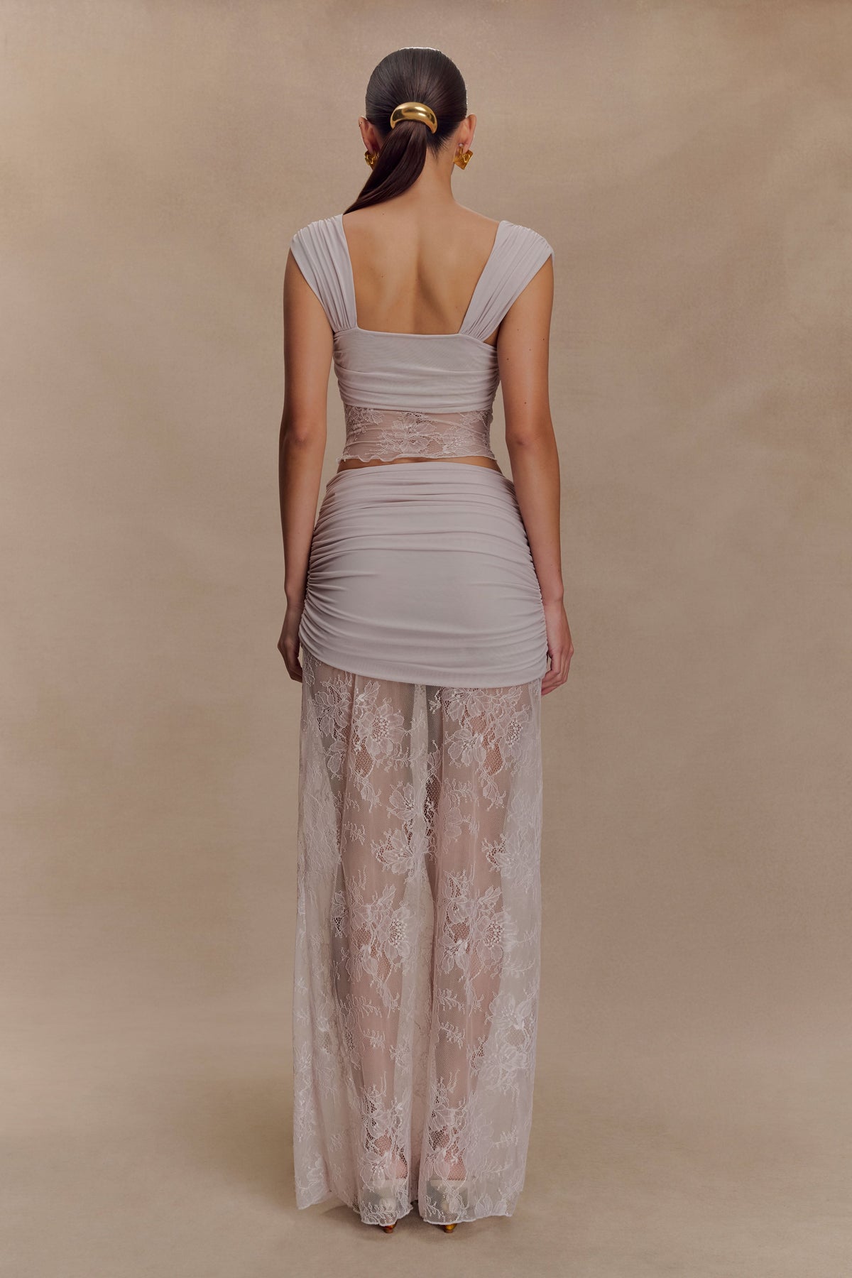 Guinevere Lace And Mesh Top - Lilac #5