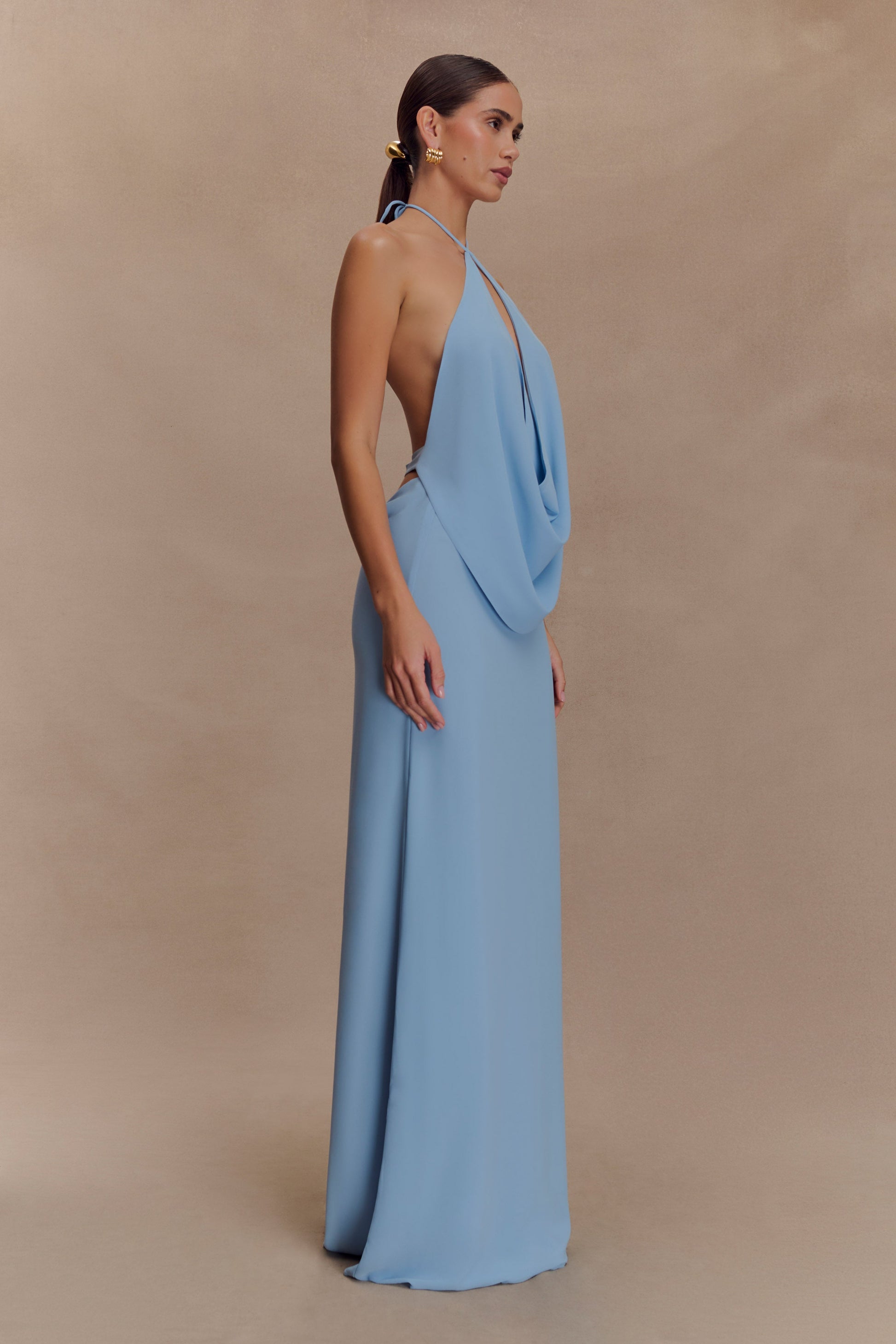 Katalina Chiffon Maxi Skirt - Sky Blue #4