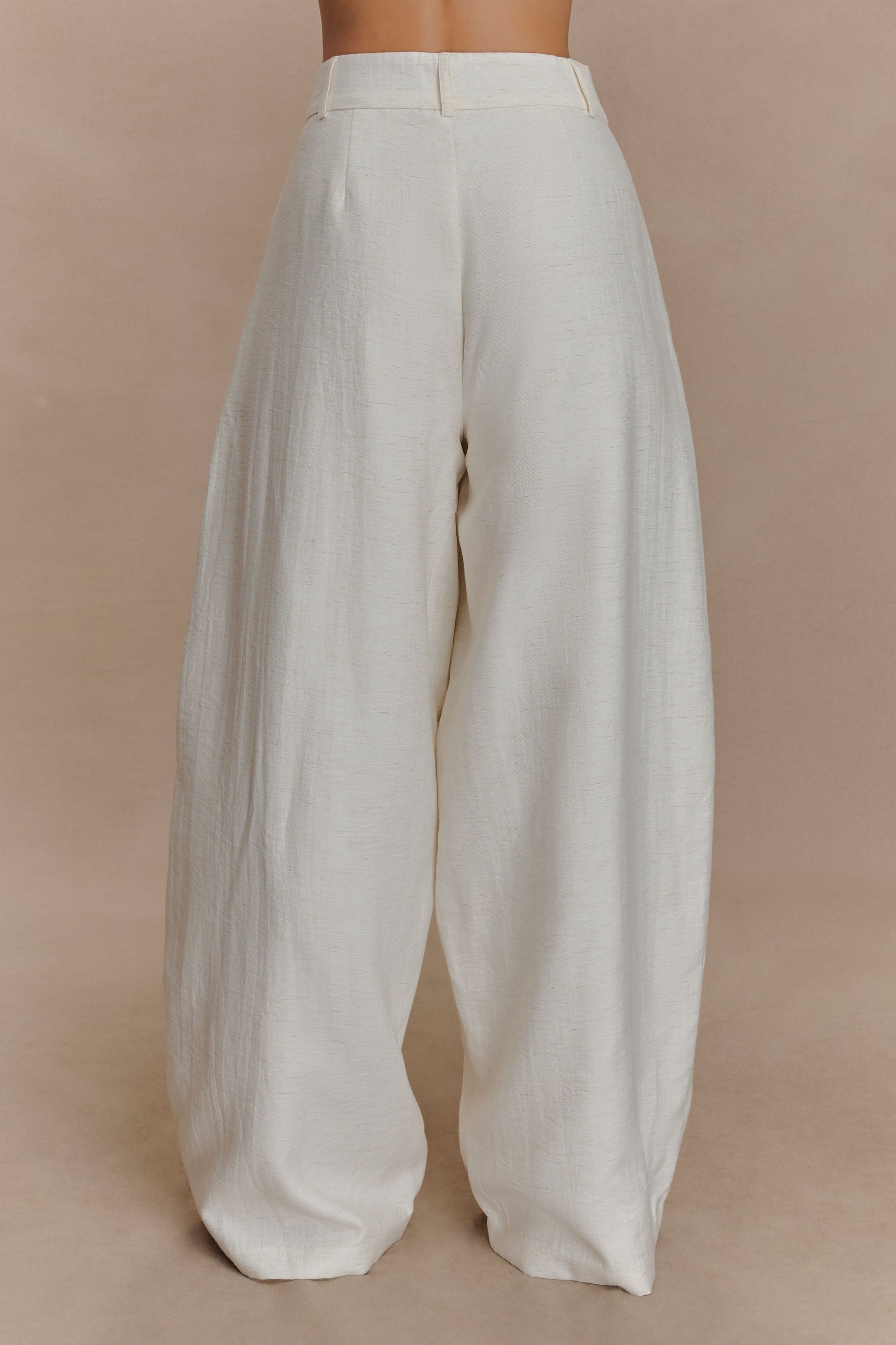 Cyrene Linen Wide Leg Pants - Oat Marle #2