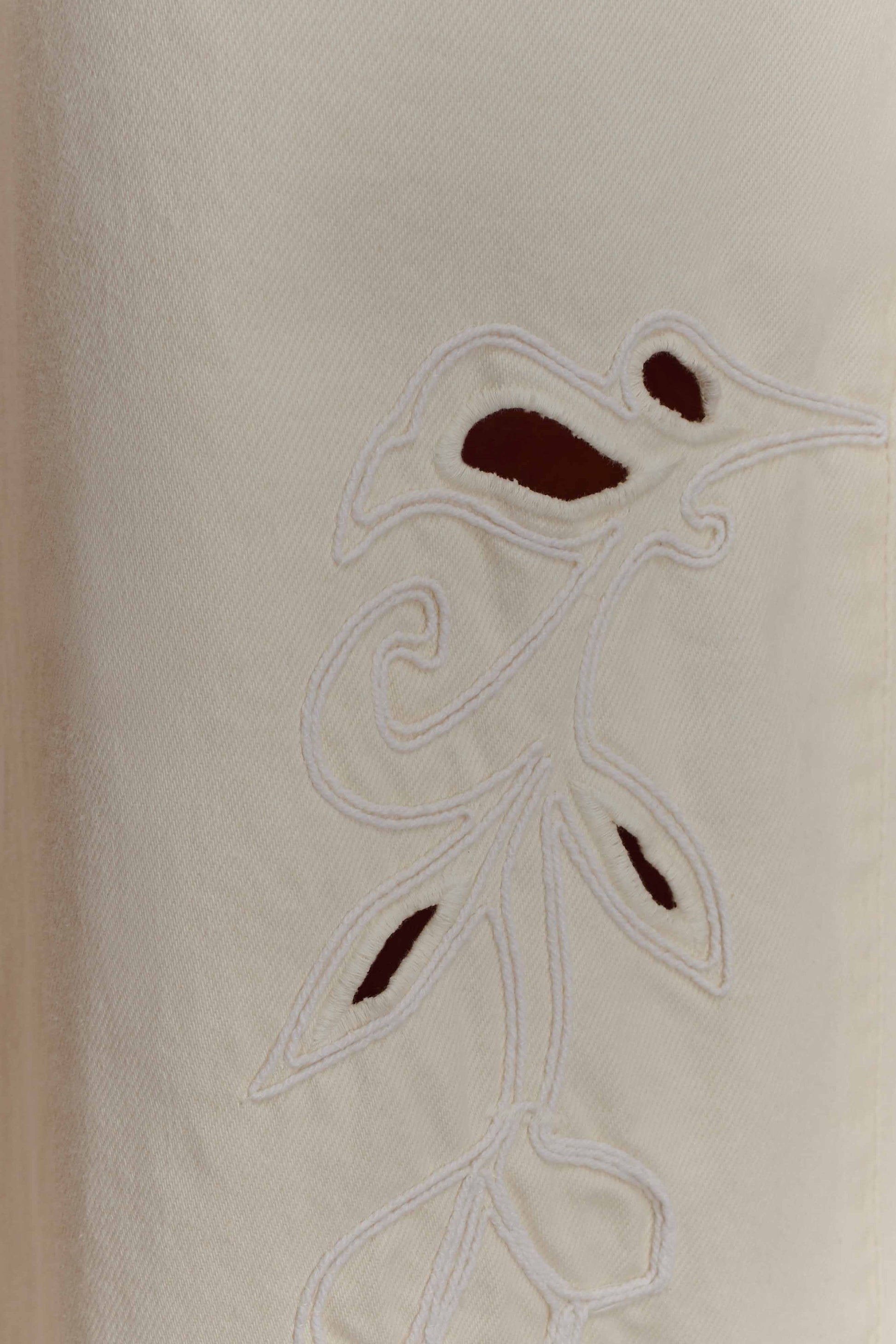 Carmella Embroided Jeans - Ecru #5