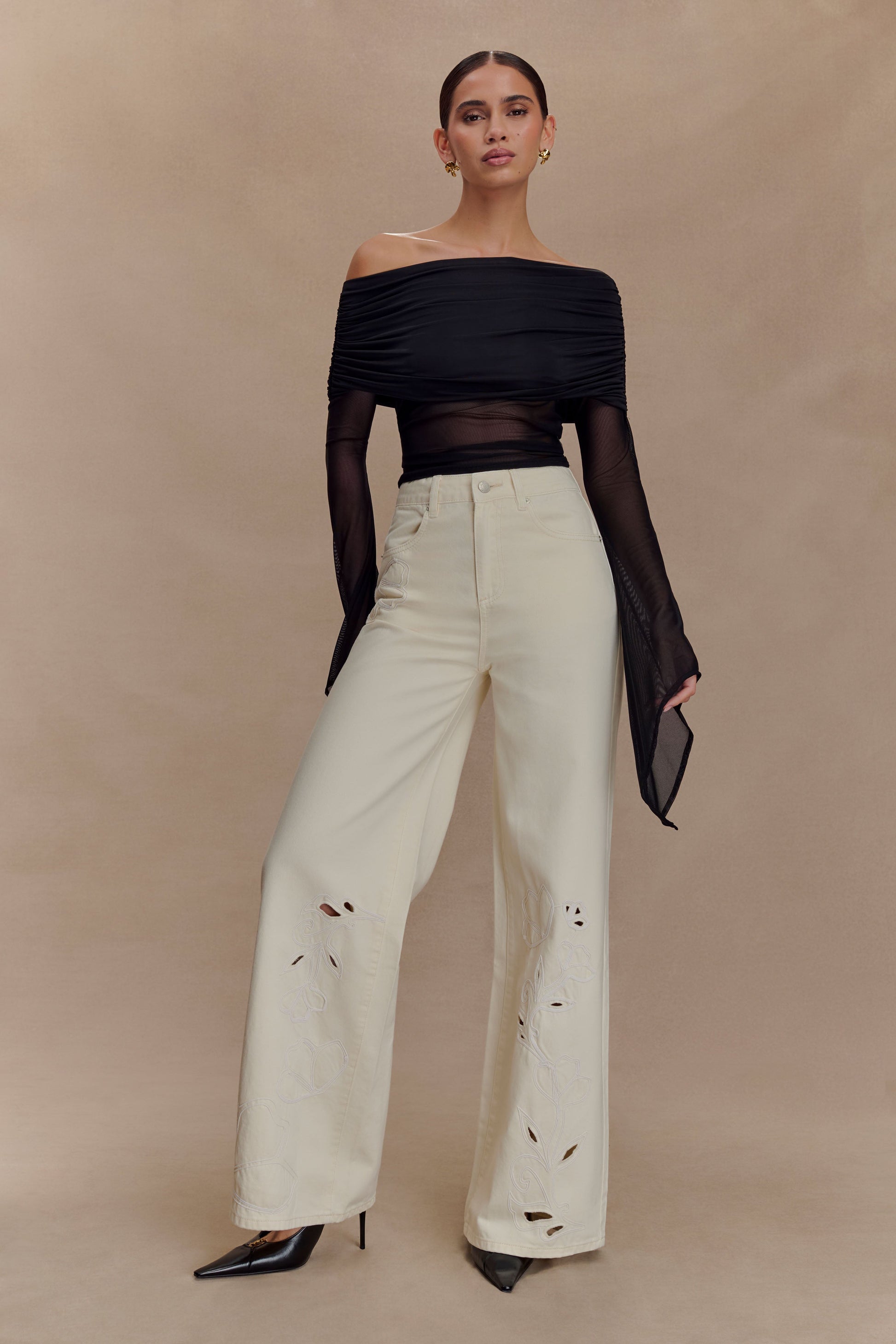Dahlia One Shoulder Top - Black #3