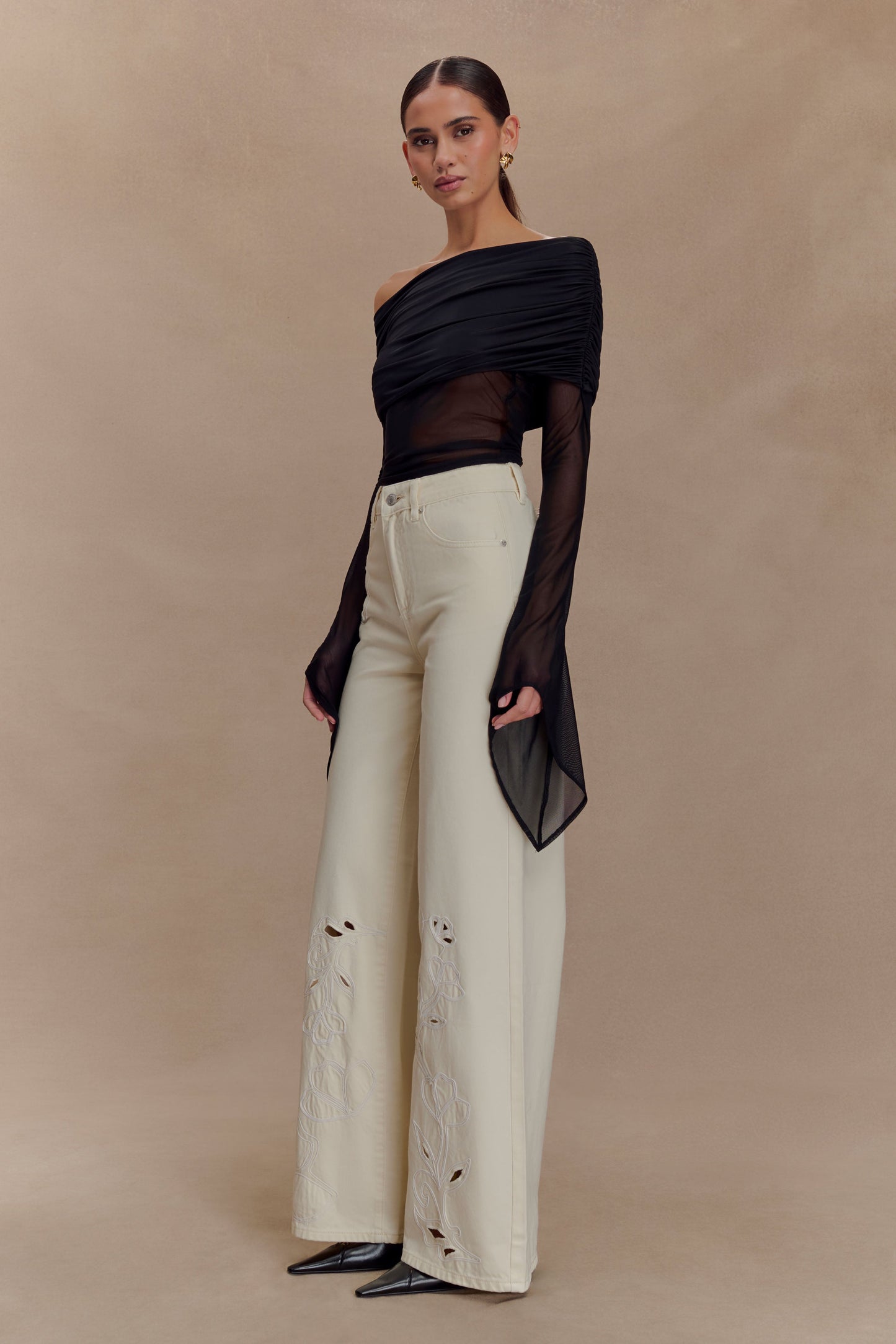Dahlia One Shoulder Top - Black