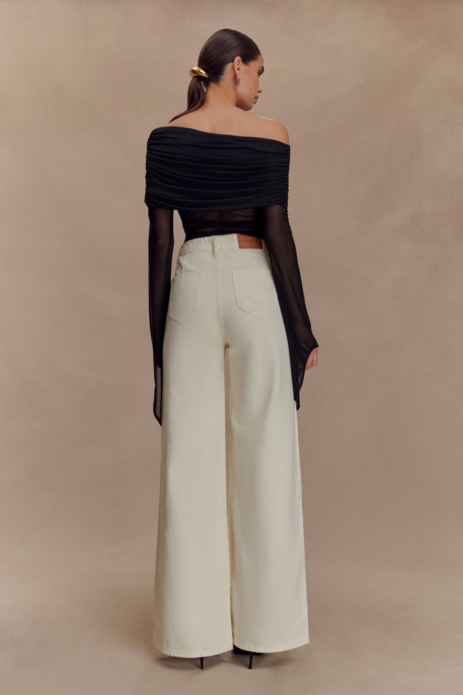 Dahlia One Shoulder Top - Black #5