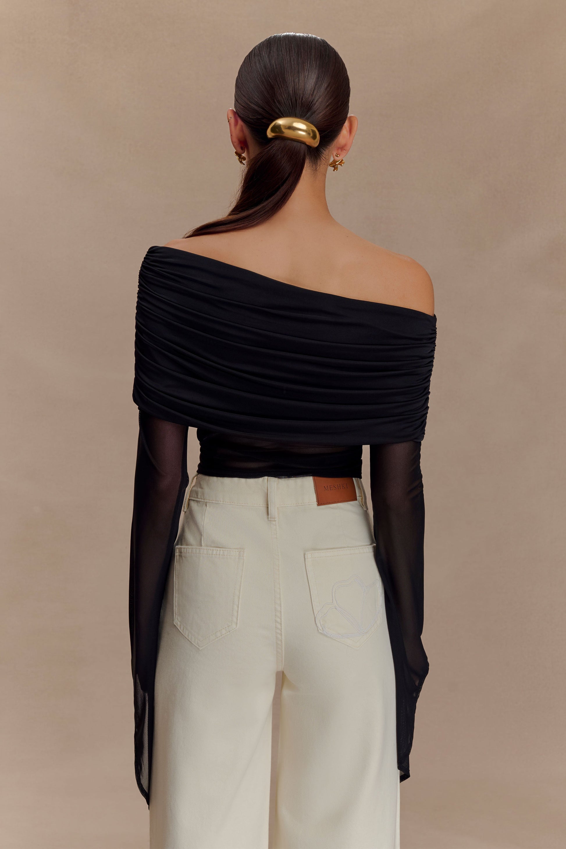 Dahlia One Shoulder Top - Black #2