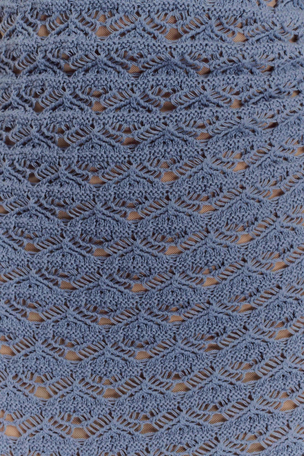 Aileen Ruffle Crochet Mini Dress - Steel Blue #6