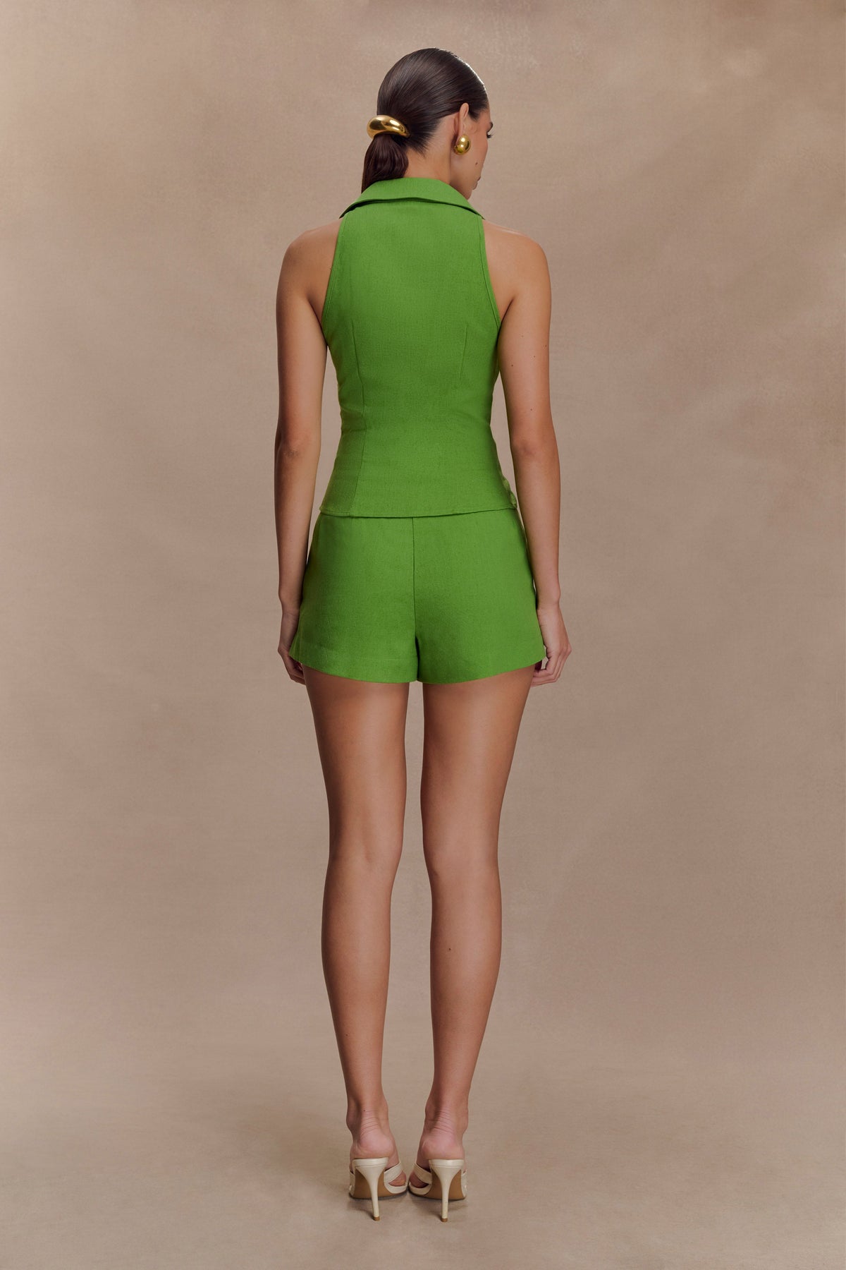 Scout Sleeveless Linen Shirt - Green #5