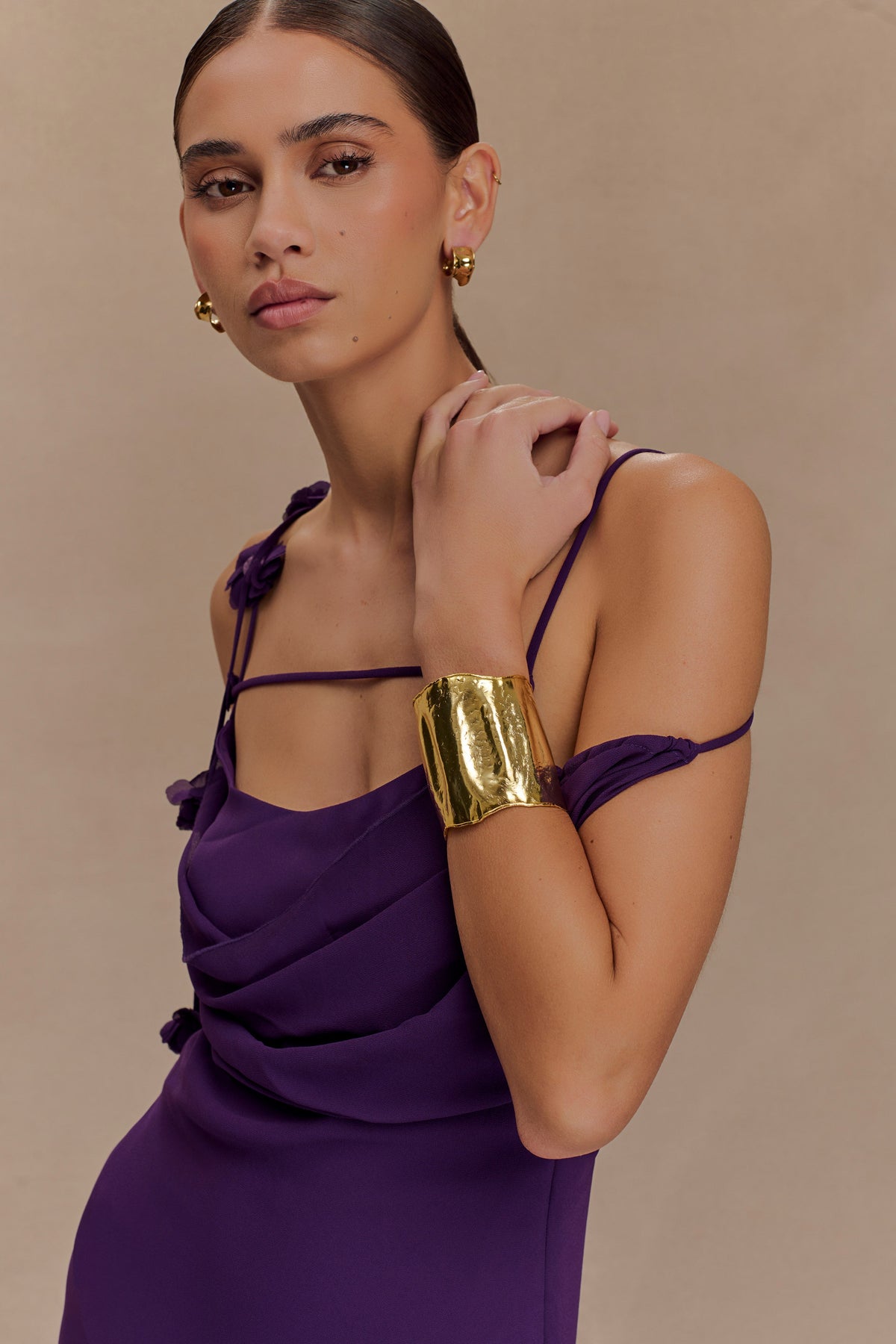Ilania Textured Bangle - Gold #2