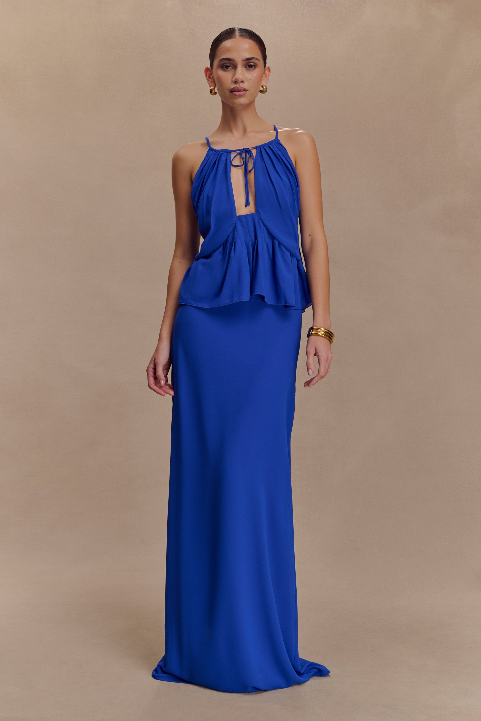 Korra Chiffon Halter Top - Cobalt Blue #2