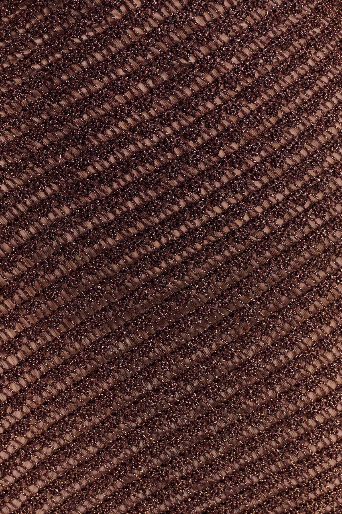 Raelynn Metallic Knit Fringe Midi Dress - Dark Chocolate