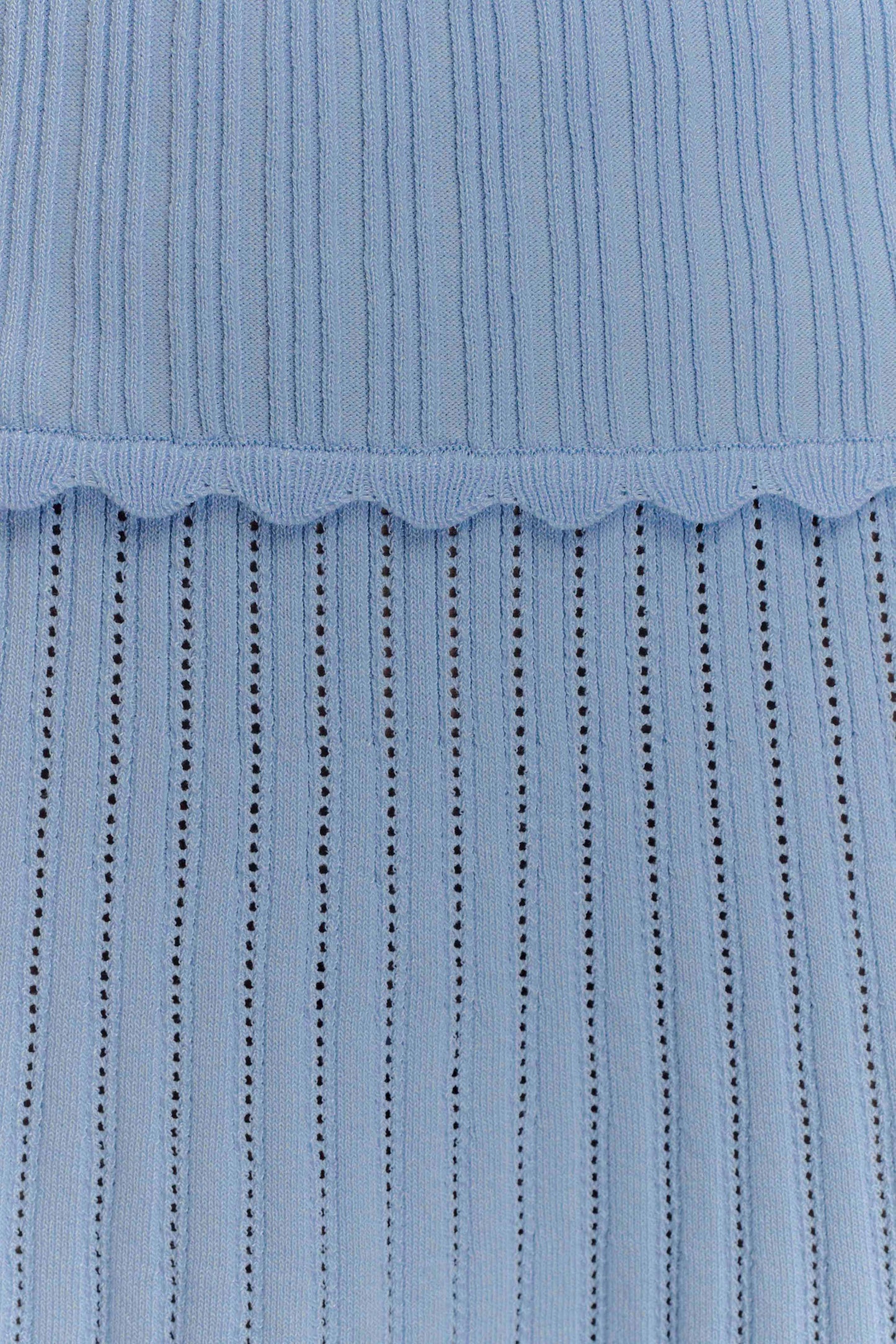 Indy Pointelle Knit Mini Skirt - Cornflower Blue