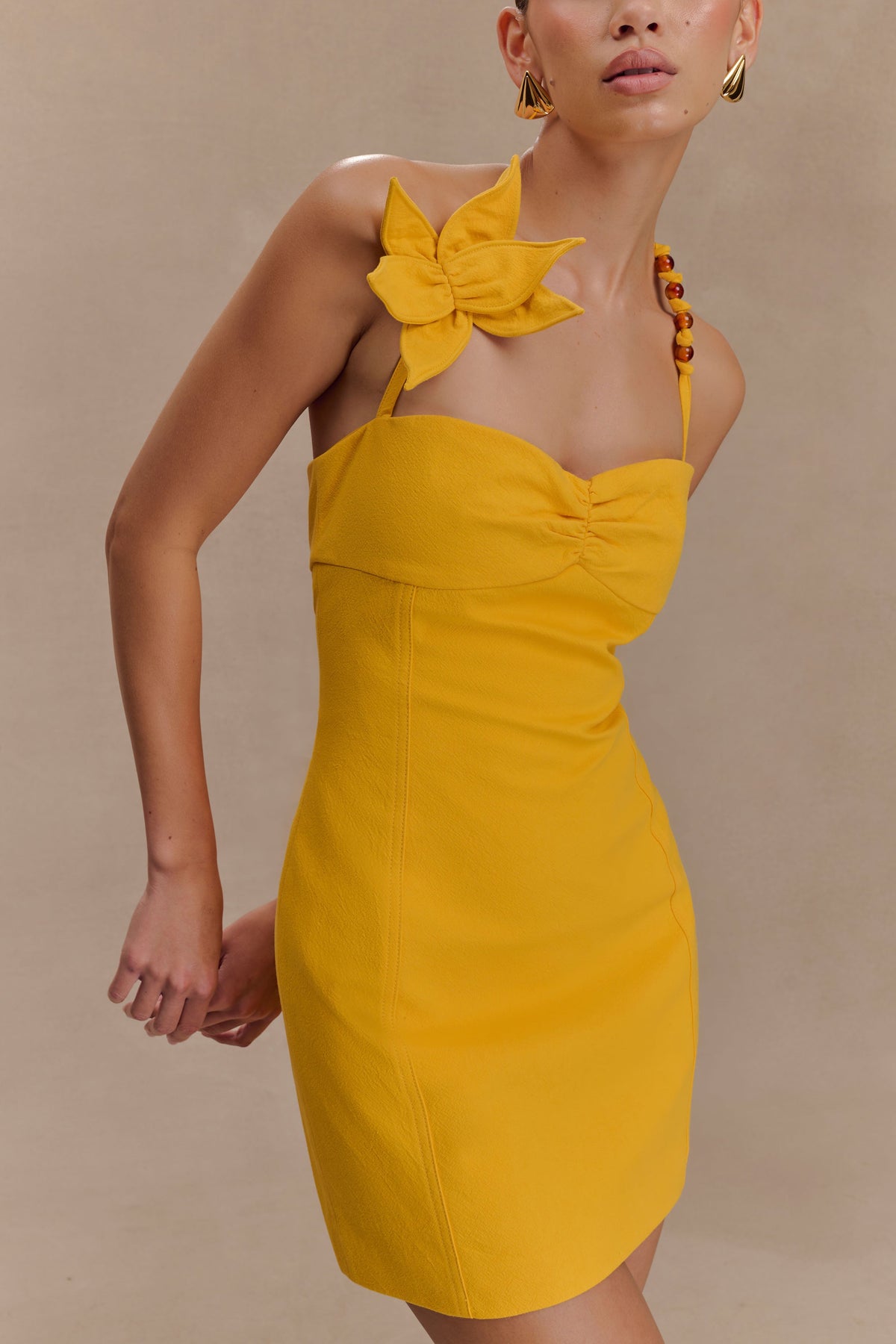 Reyes Cotton Floral Mini Dress - Butterscotch #8