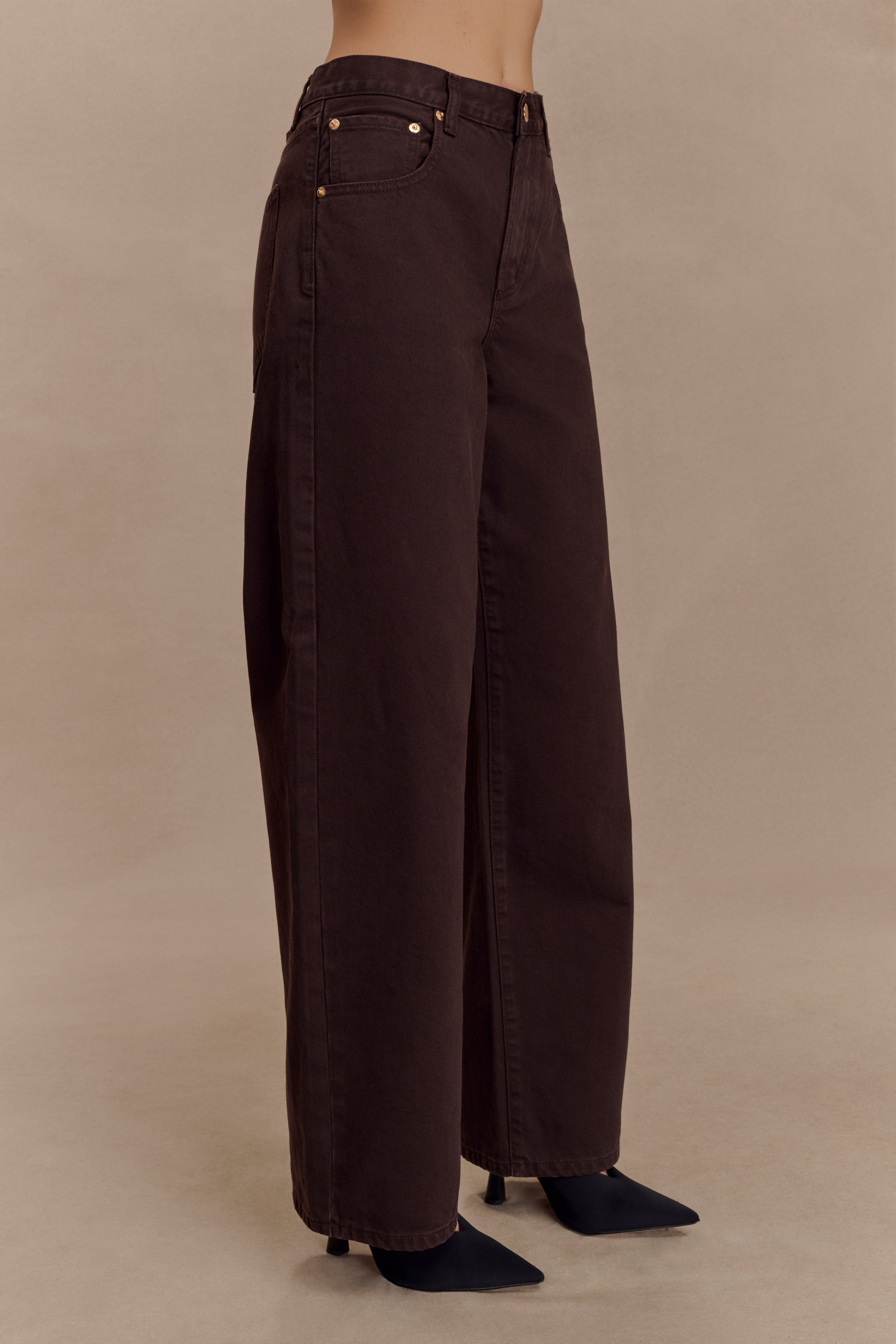 Mannon Mid Rise Denim Jeans - Chocolate #7