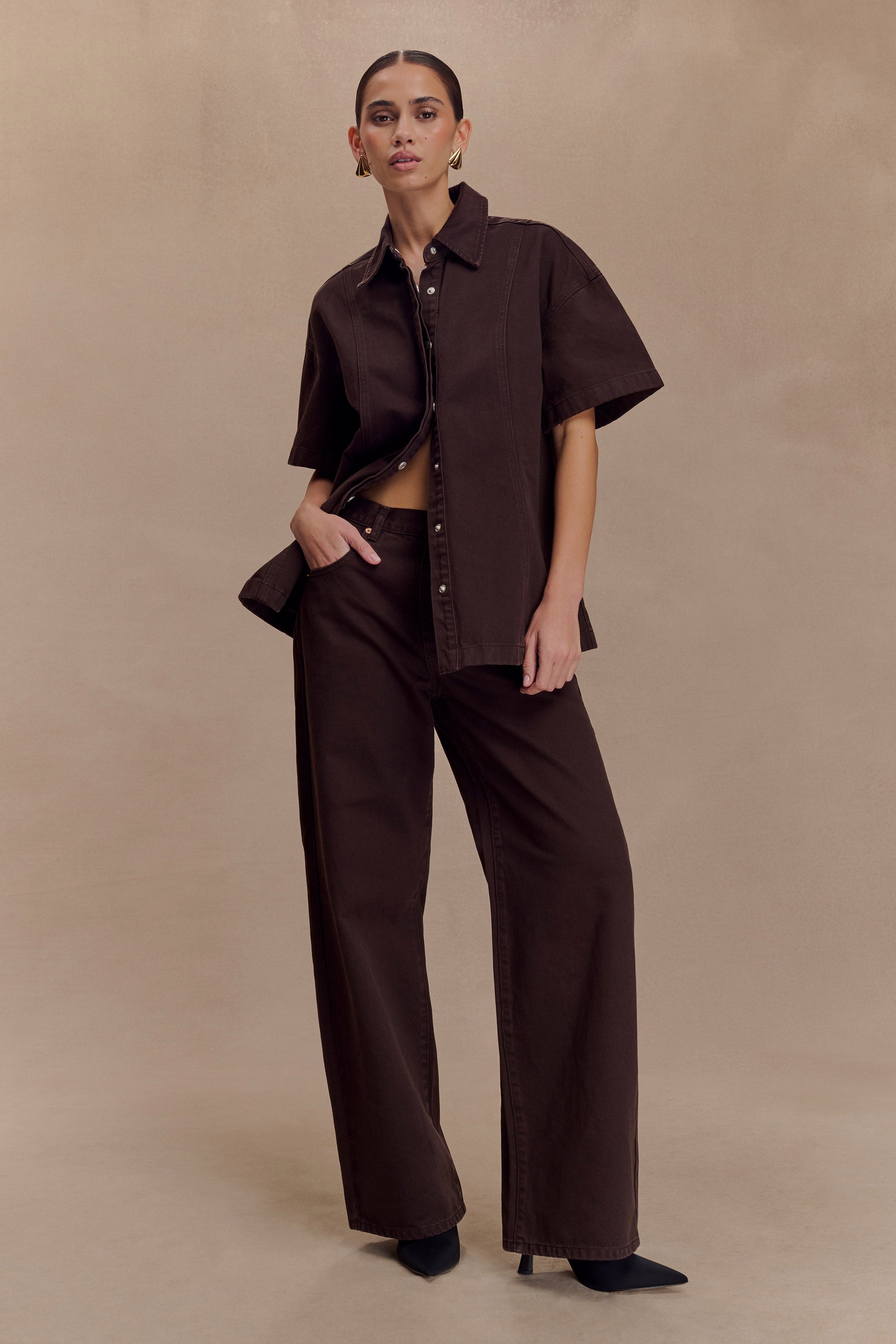 Mannon Mid Rise Denim Jeans - Chocolate #2