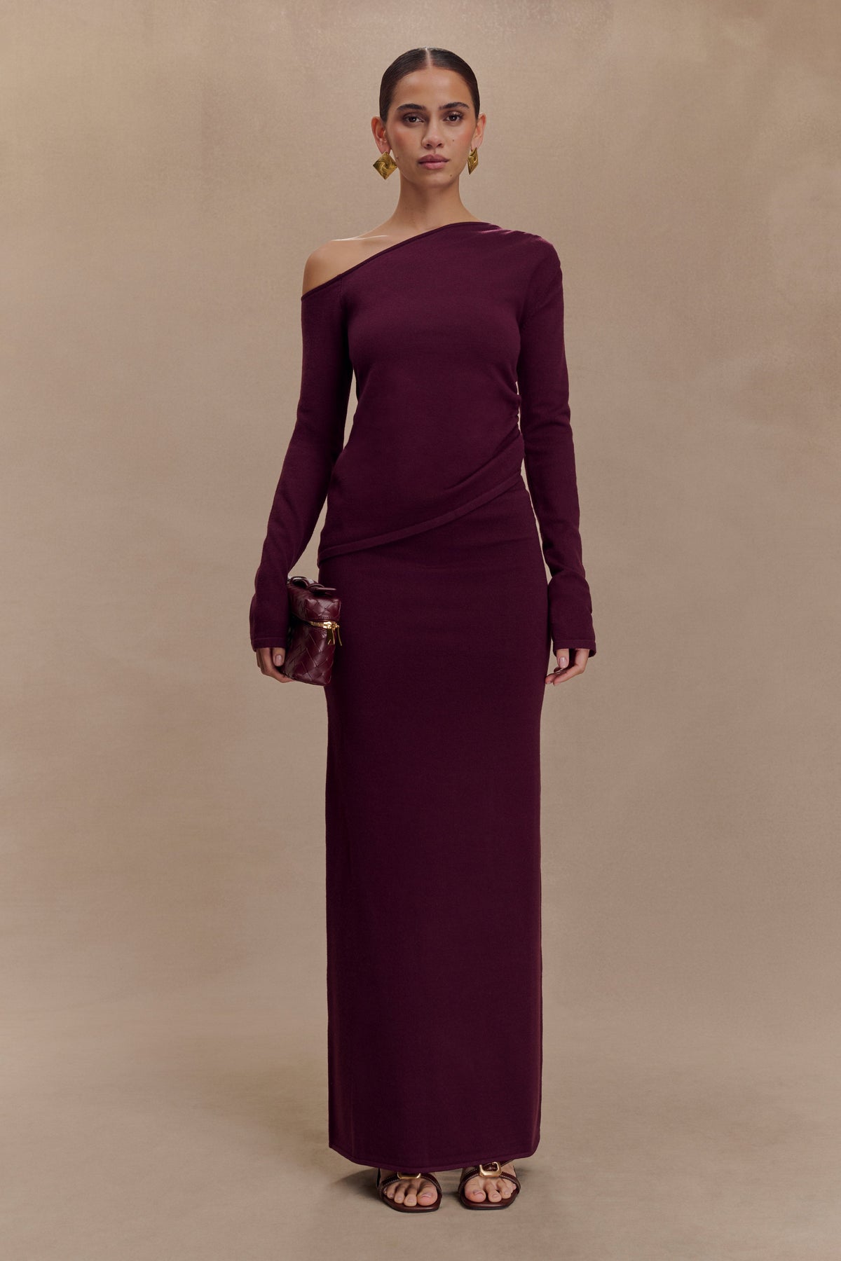 Miles Off Shoulder Knit Top - Plum #5