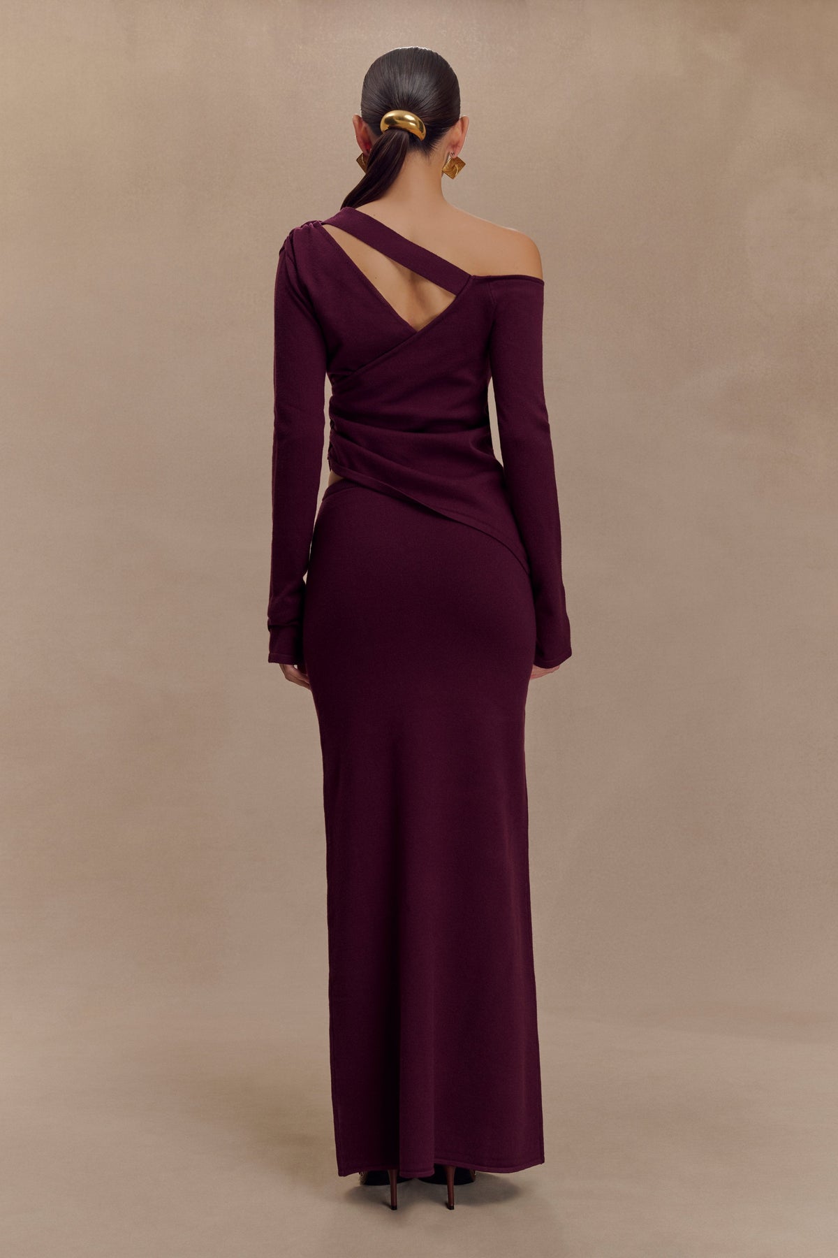 Miles Off Shoulder Knit Top - Plum