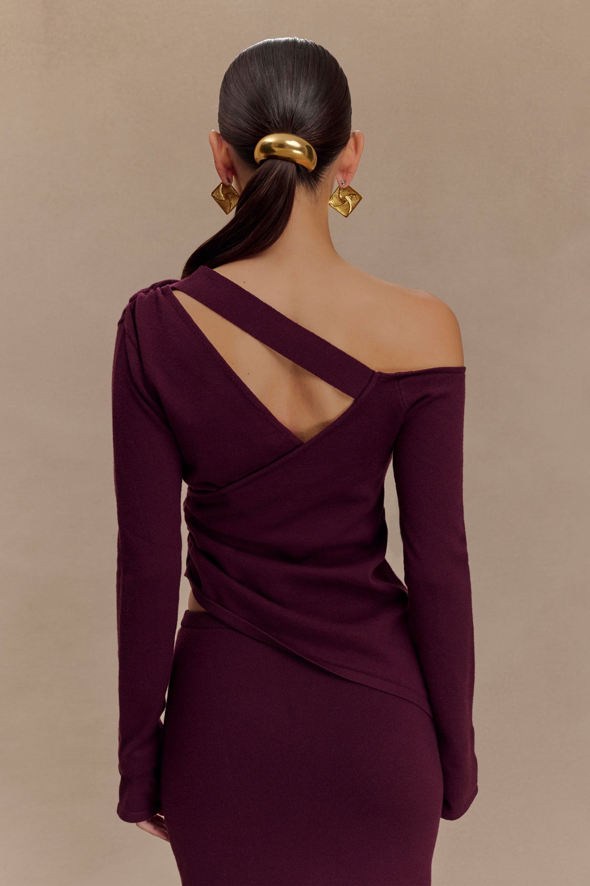 Miles Off Shoulder Knit Top - Plum #2