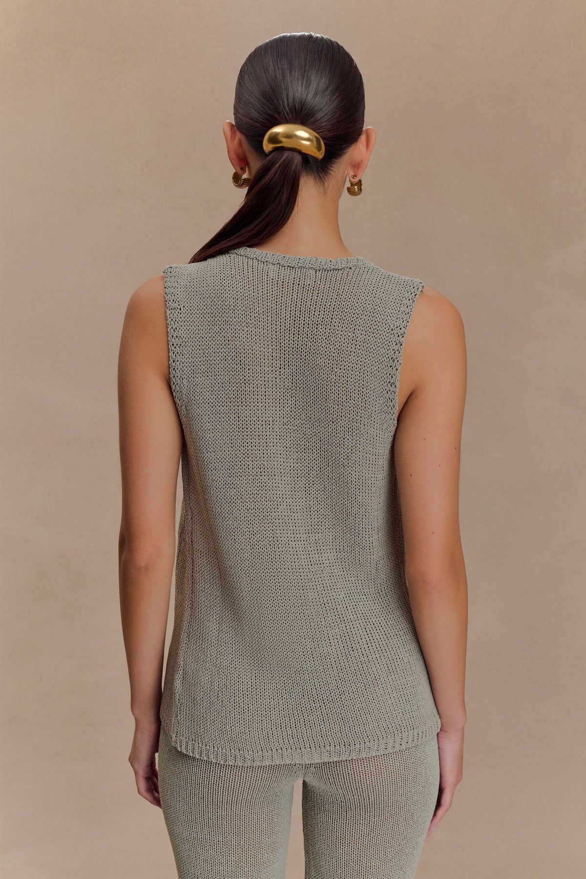 Malani Knit Top With Hardware - Sage #2