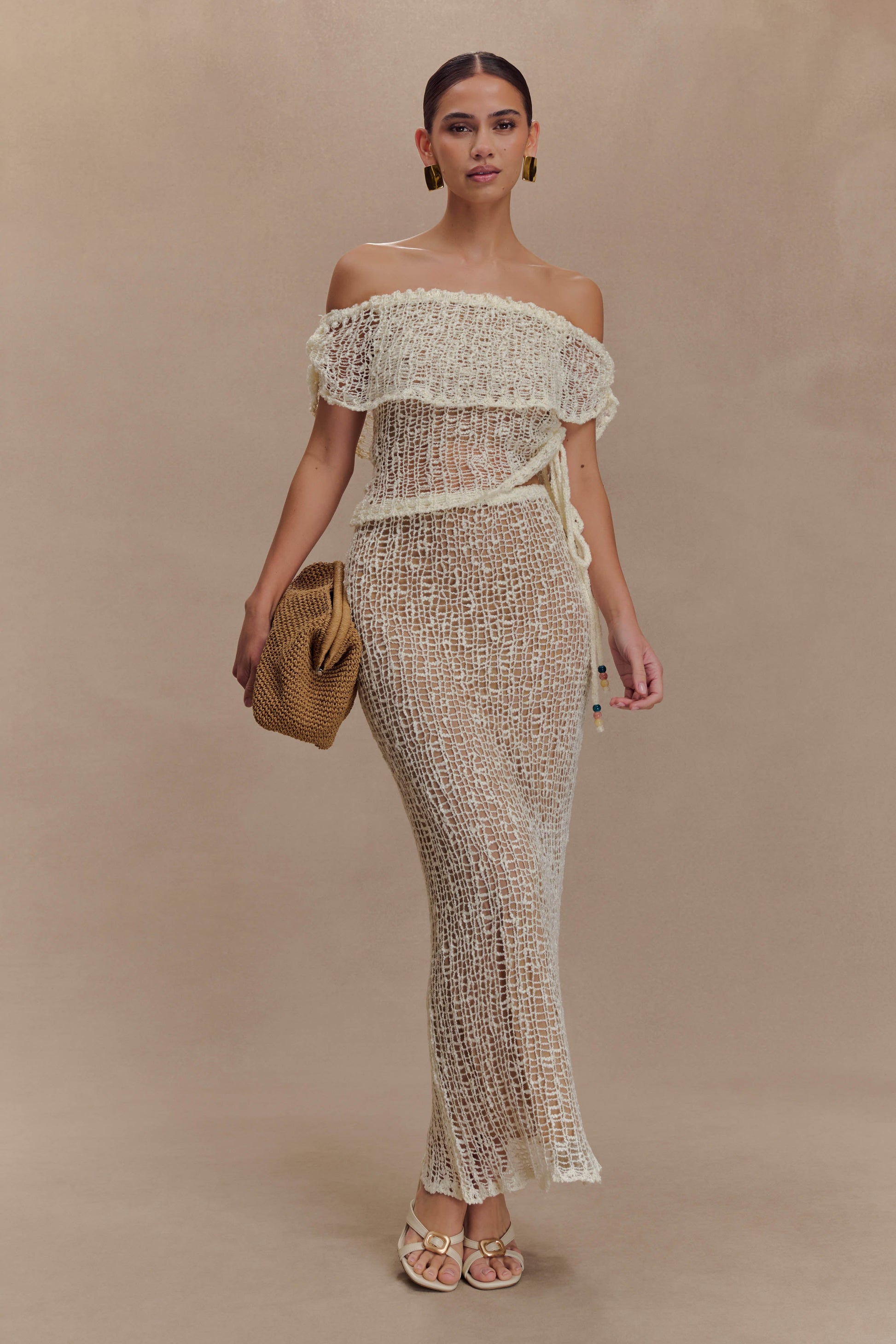 Cordelia Off Shoulder Knit Top - Ivory #6