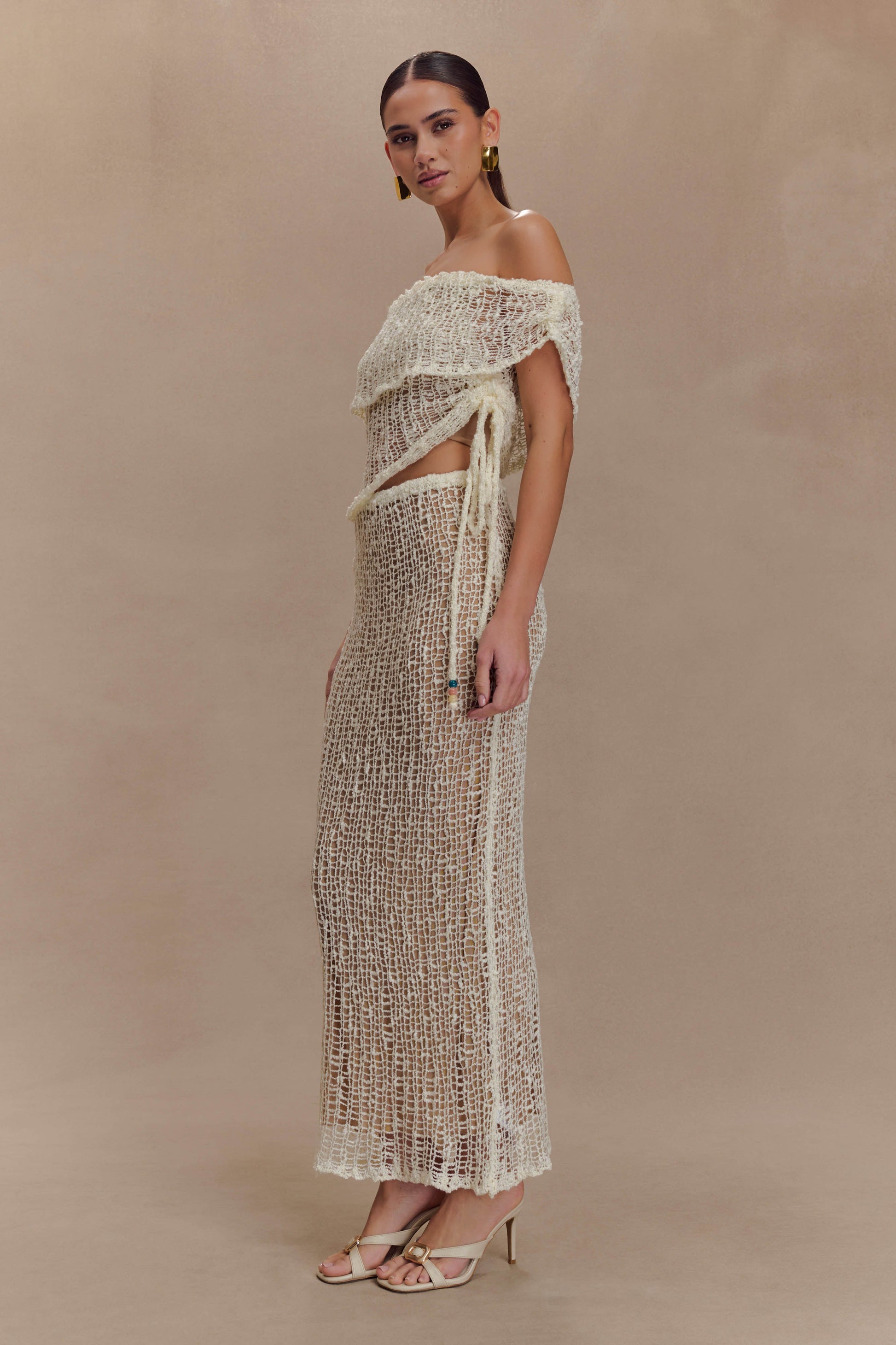 Cordelia Off Shoulder Knit Top - Ivory #4