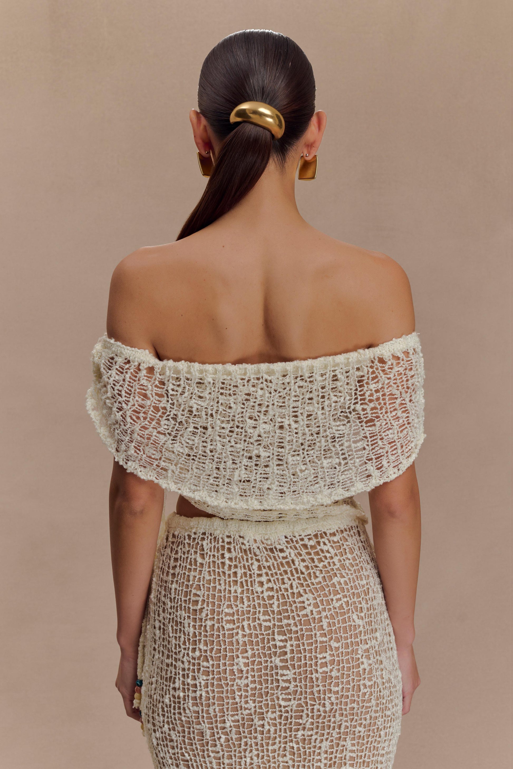Cordelia Off Shoulder Knit Top - Ivory #2