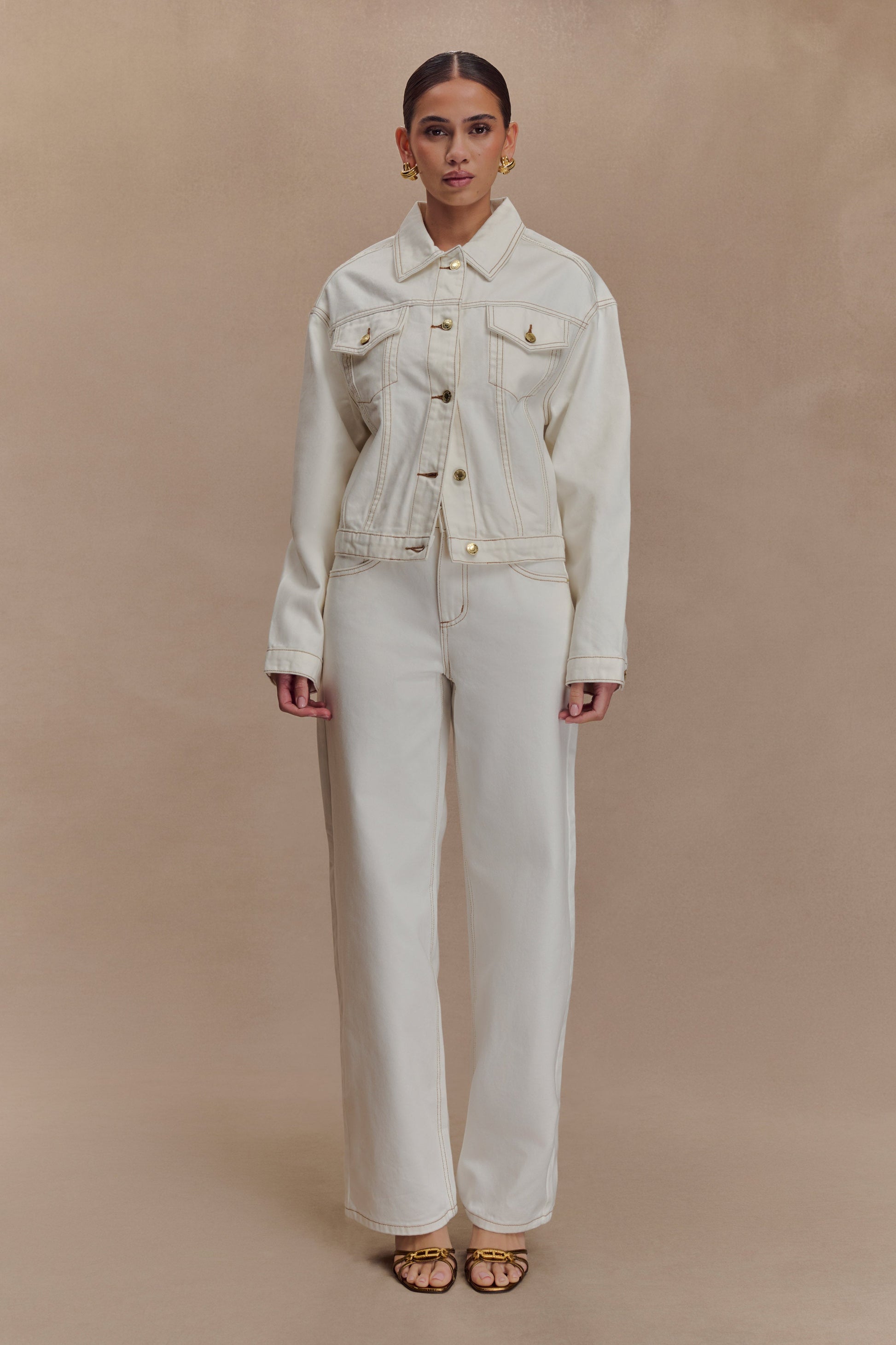 Mannon Mid Rise Denim Jeans - White #4