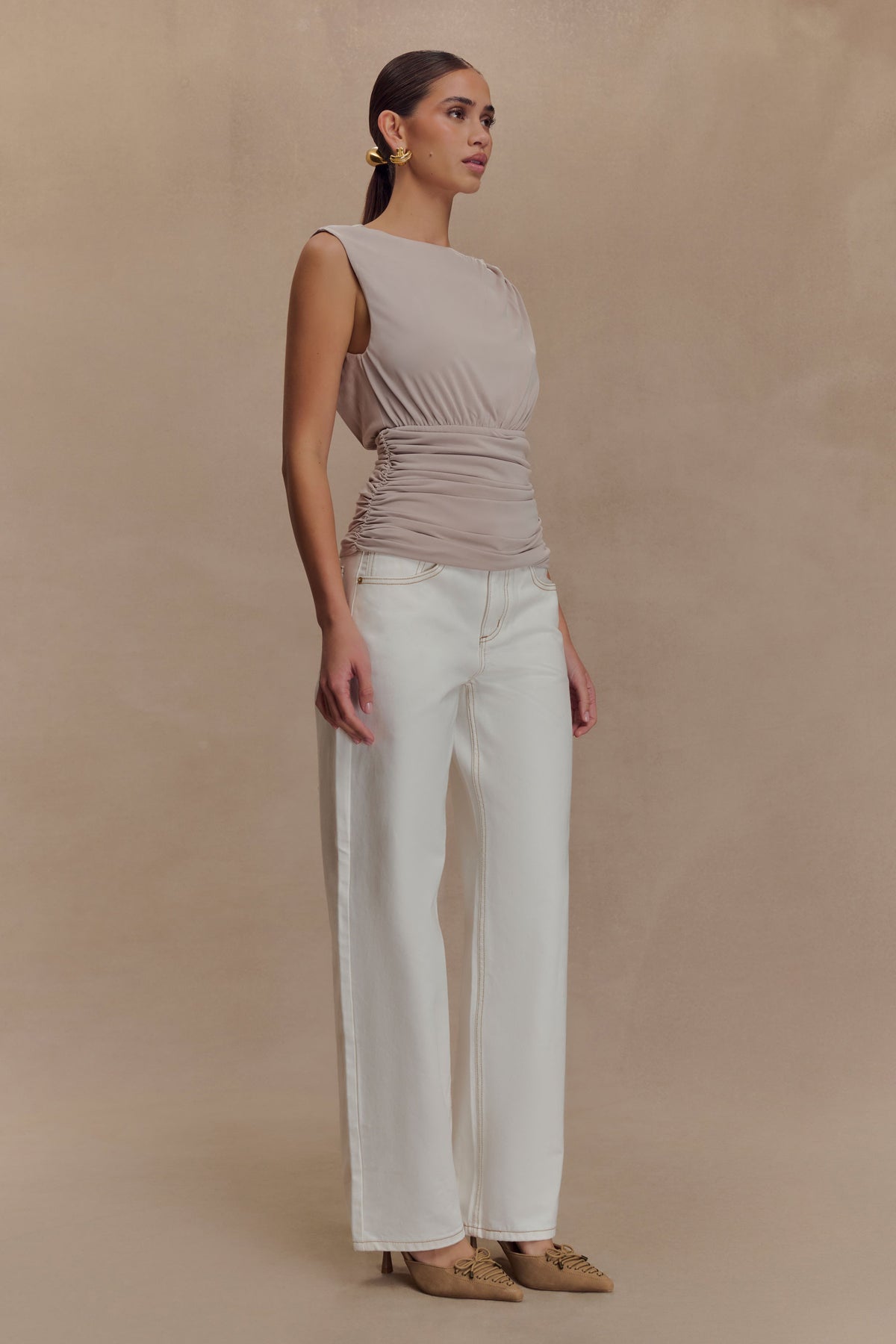 Anthony Short Sleeve Top - Taupe #3