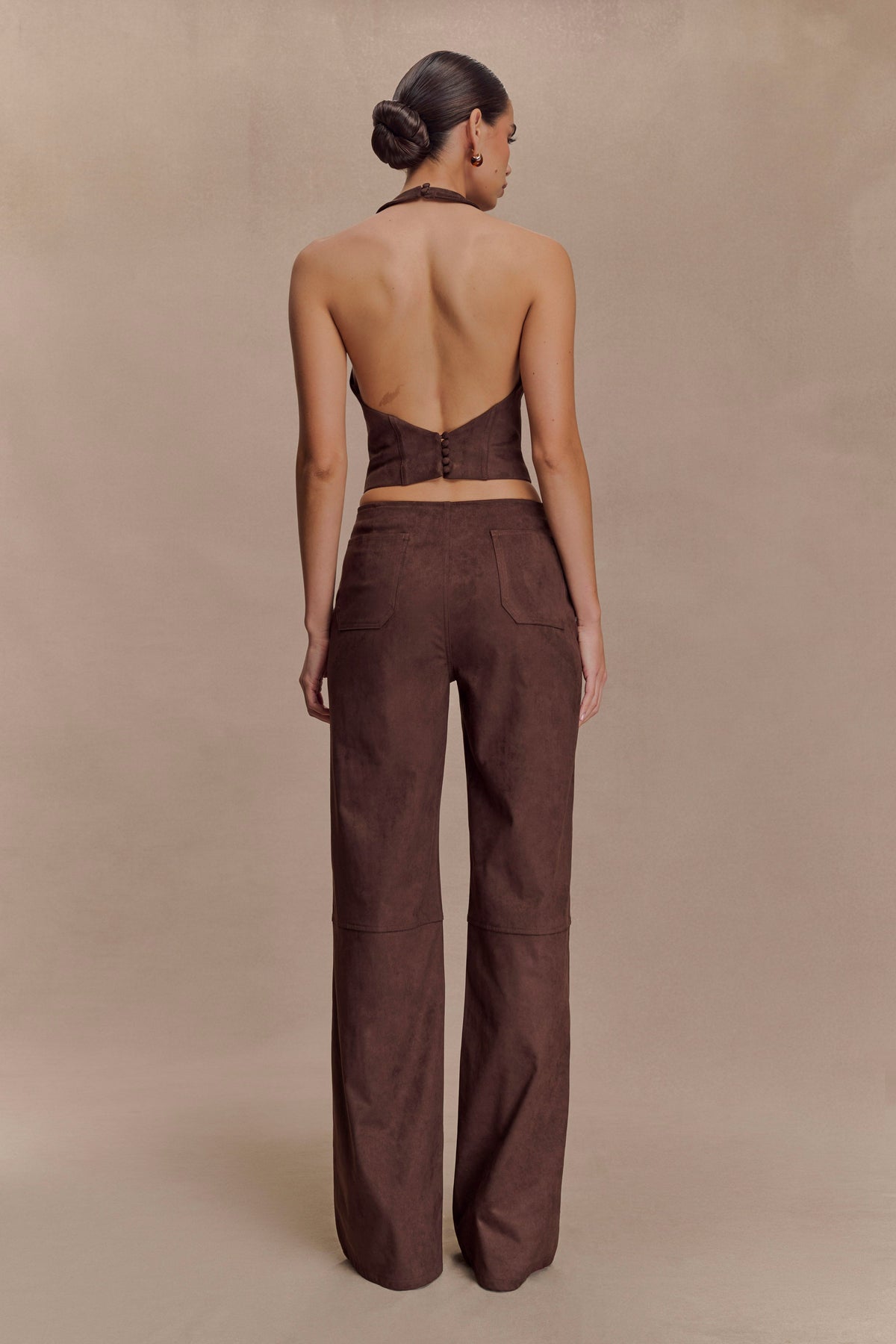 Logan Faux Suede Pants - Dark Chocolate #2