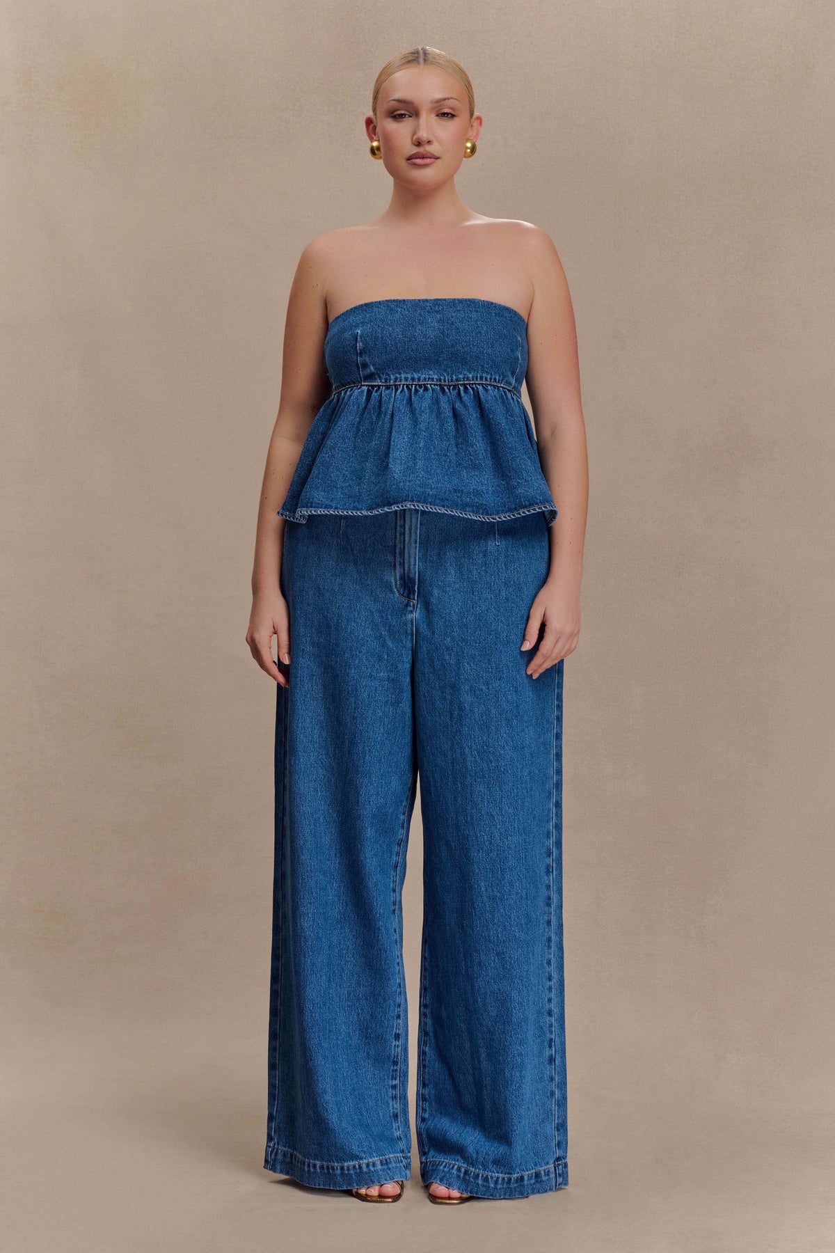Pauline Strapless Denim Top - 90'S Blue #6