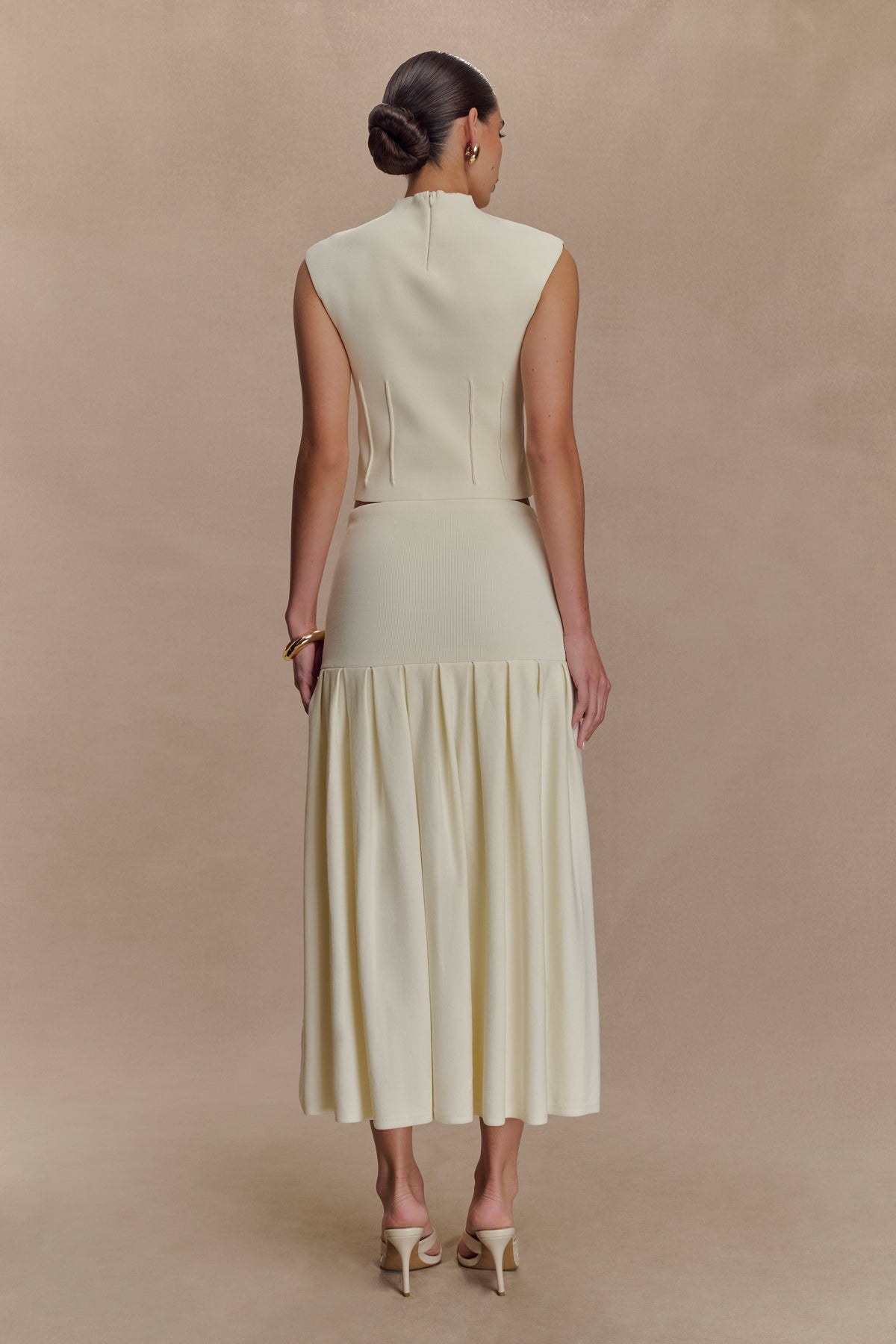 Romaine Bandage Knit Midi Skirt - Ivory #2