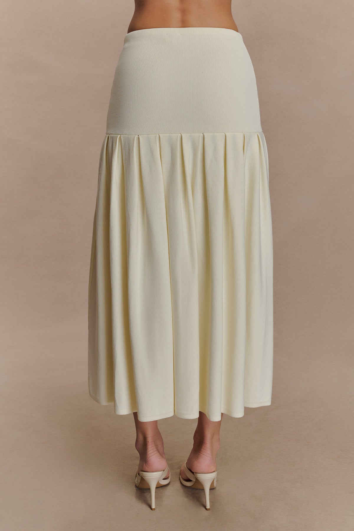 Romaine Bandage Knit Midi Skirt - Ivory #3
