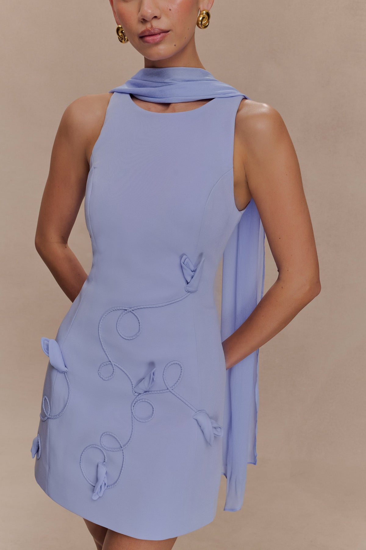 Skyler Suiting Embroidered Mini Dress - Lilac #5