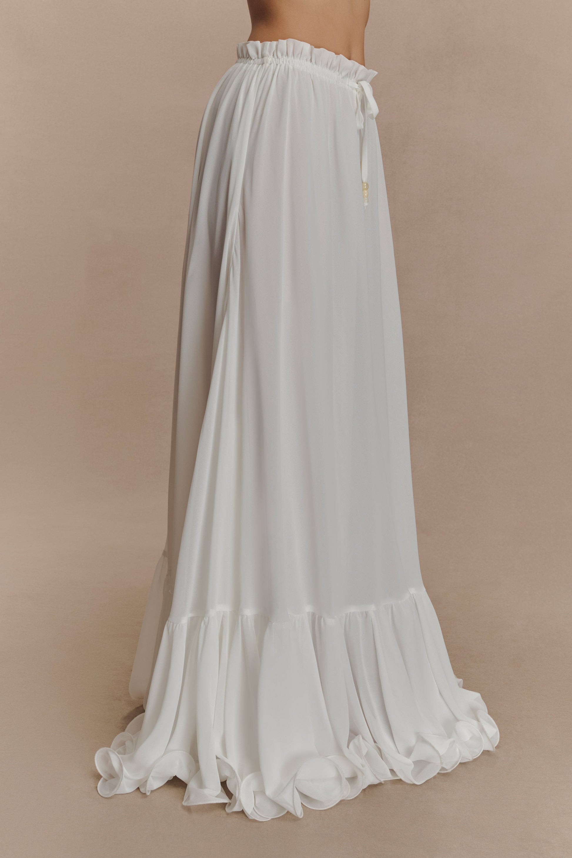 Carlie Chiffon Maxi Skirt - Ivory #7