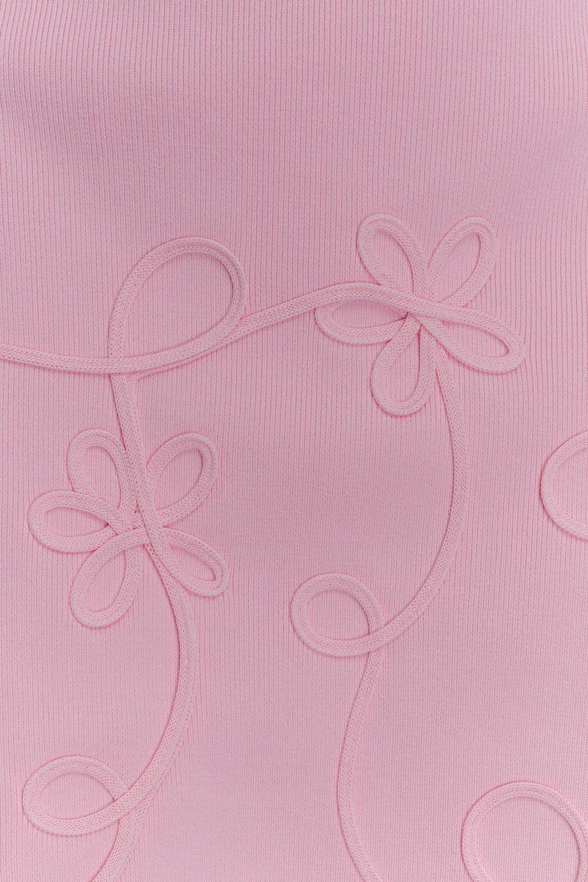 Brullo Embroidery Knit Mini Dress - Baby Pink