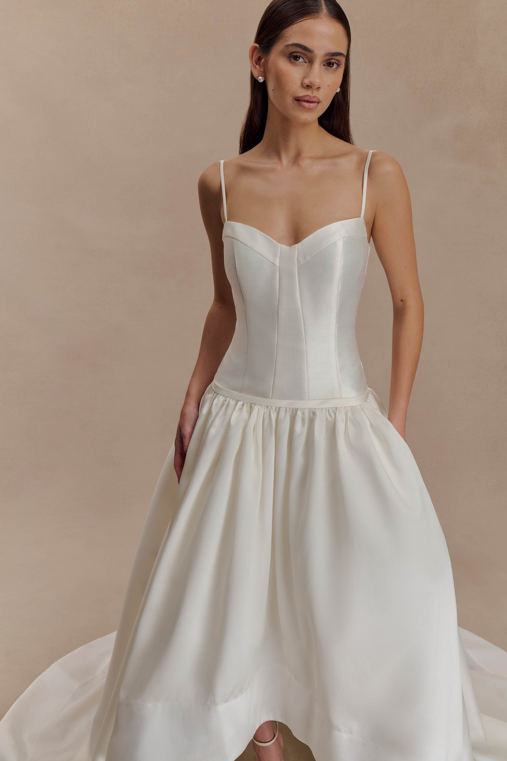 Carol Taffeta Maxi Gown - Ivory #8