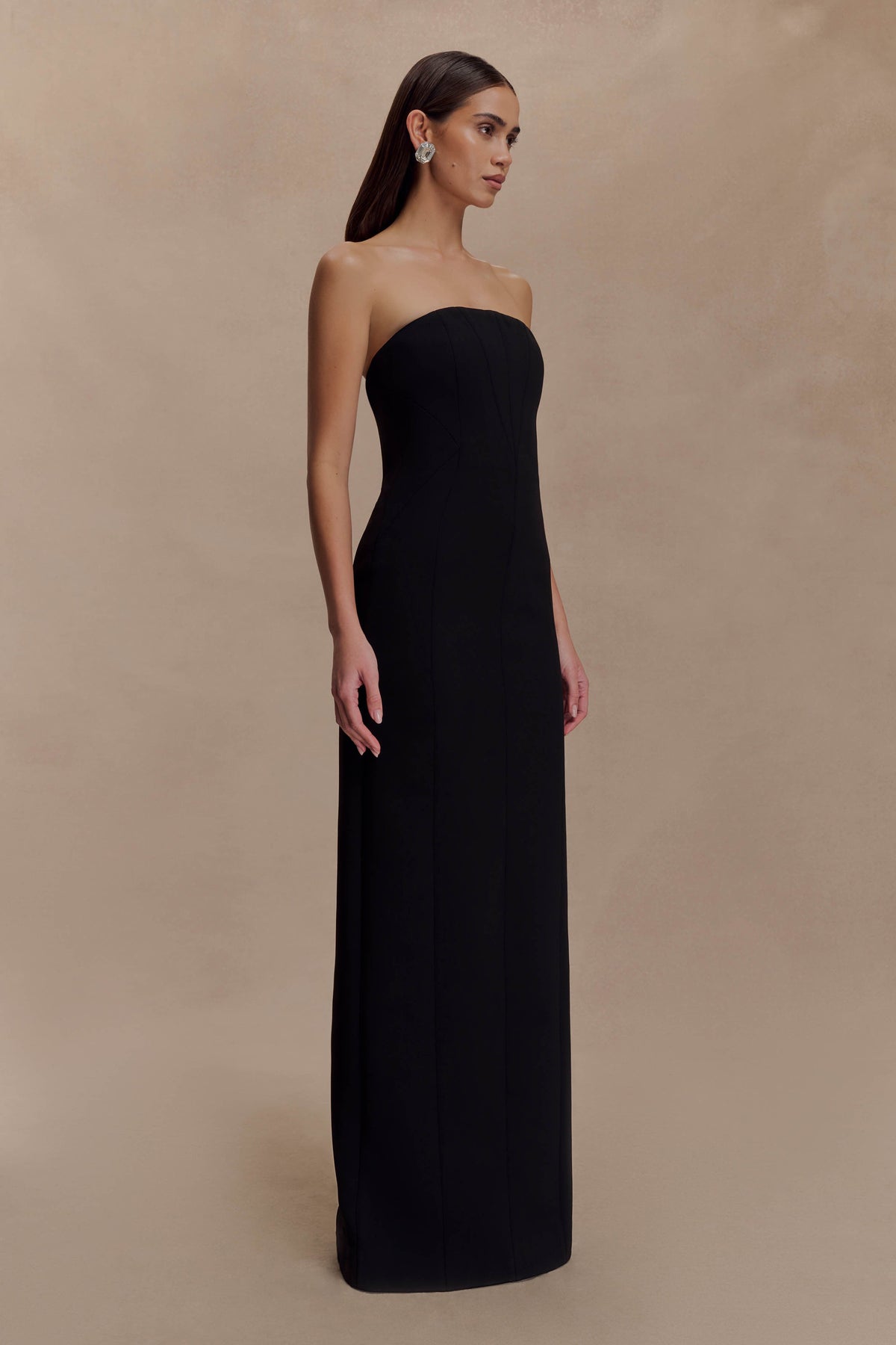 Kalila Strapless Crepe Maxi Dress - Black #3