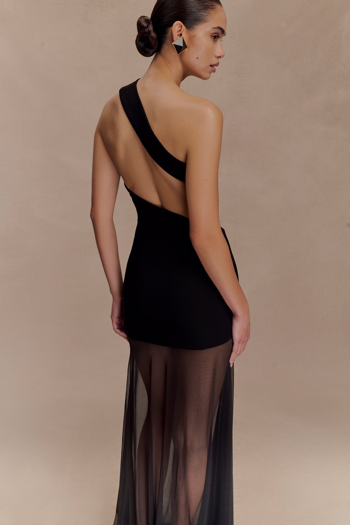 Vashti Cut Out Mesh Maxi Dress - Black #5