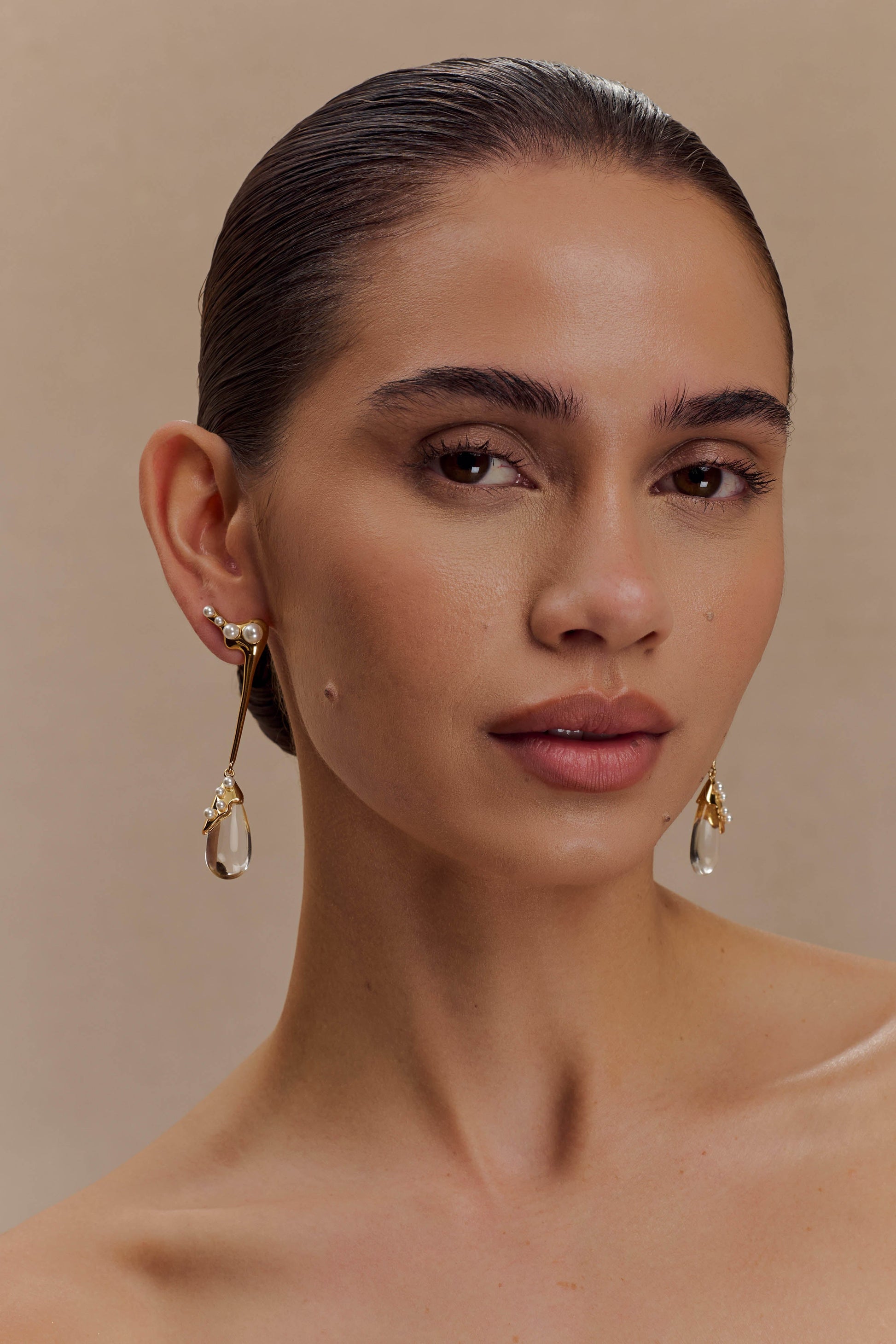Adelaide Pearl Drop Earrings - Gold #3